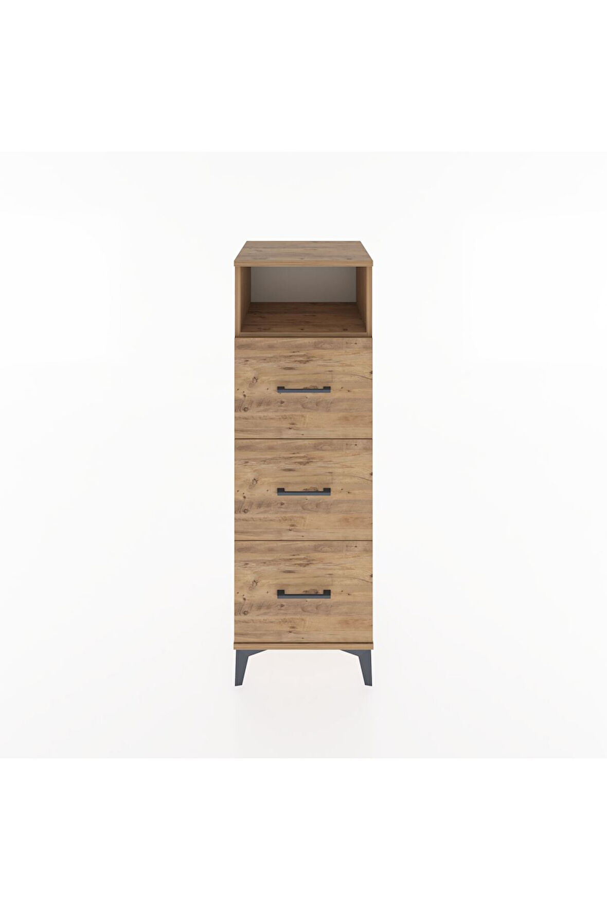 Hyperion Dolap Tek Raflı 3 Çekmeceli 44x44x134 Çam-Çam