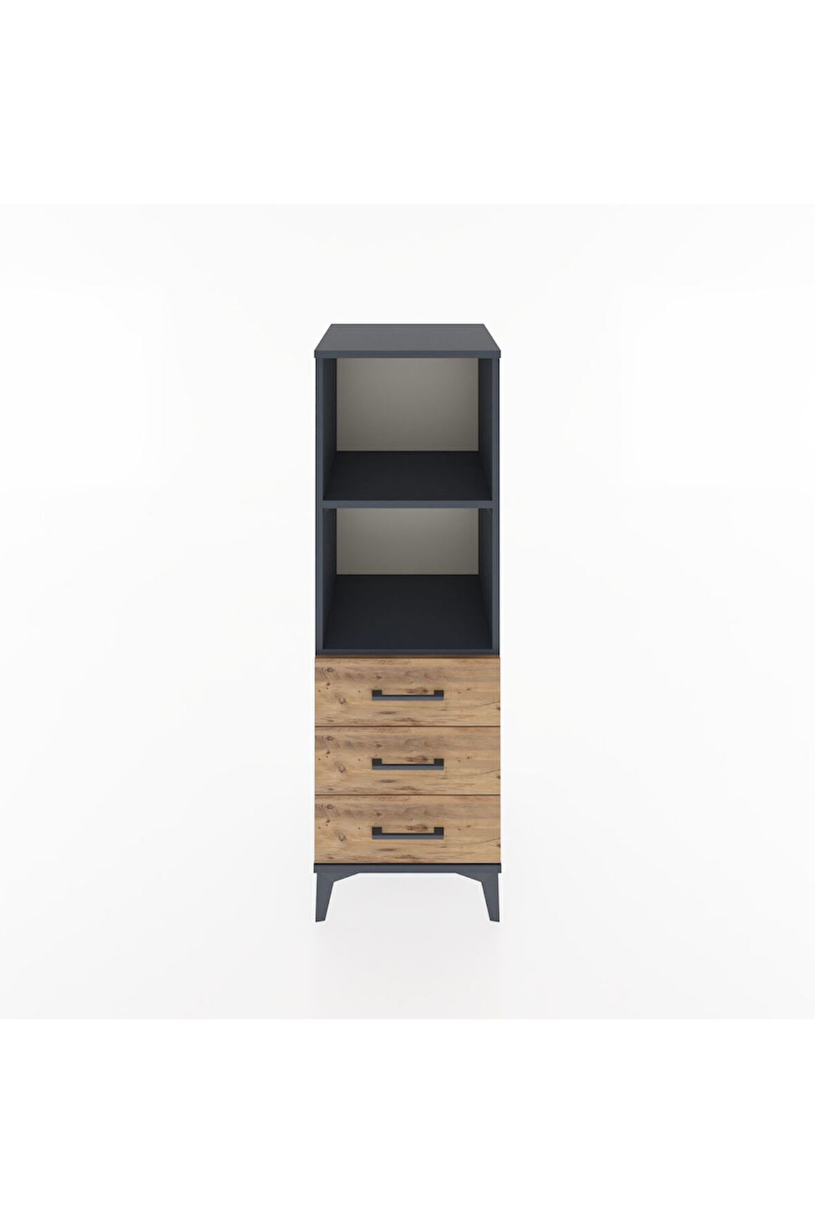 Hyperion Dolap 2 Raflı 3 Çekmeceli 44x44x134 Antrasit-Çam