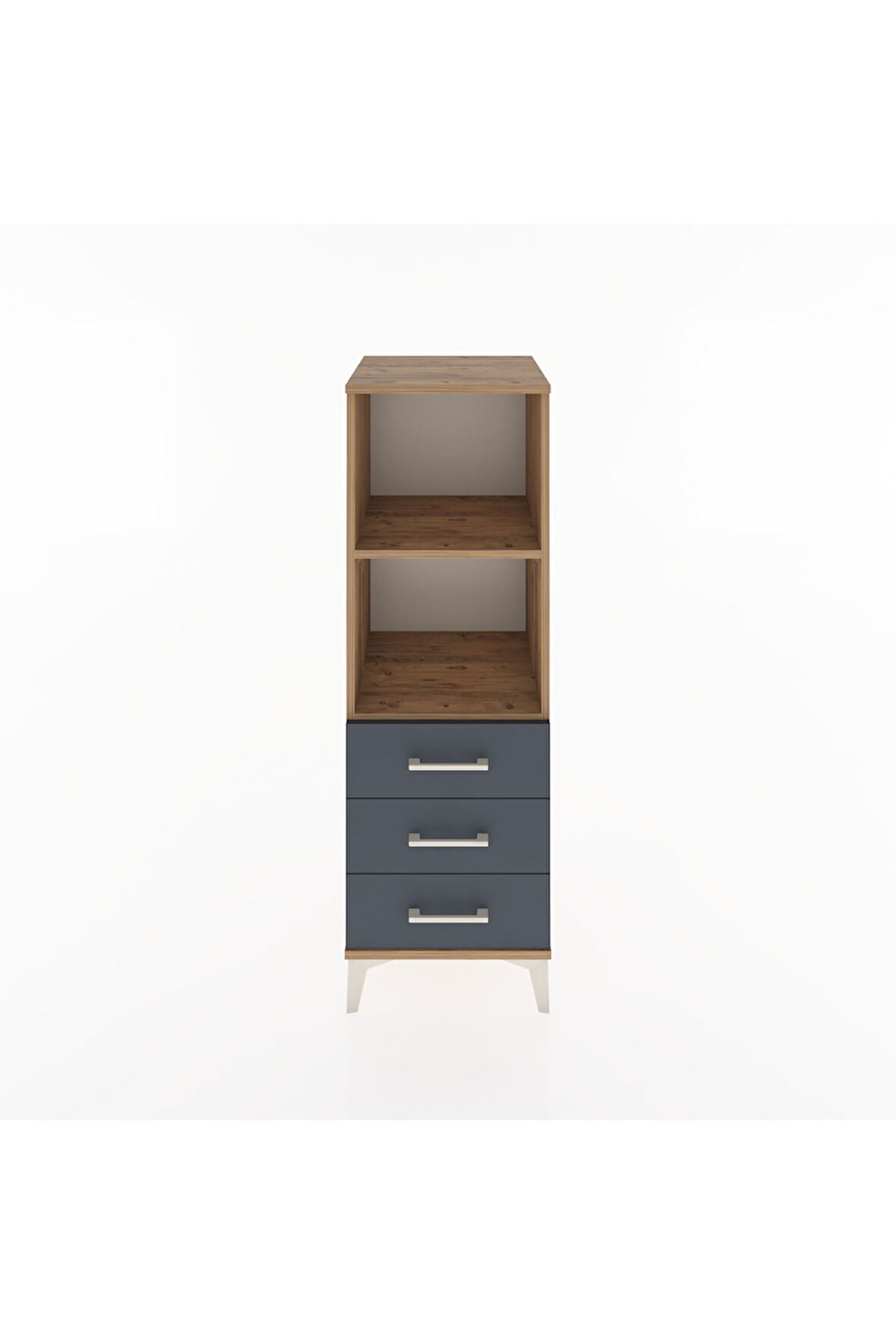 Hyperion Dolap 2 Raflı 3 Çekmeceli 44x44x134 Çam-Antrasit