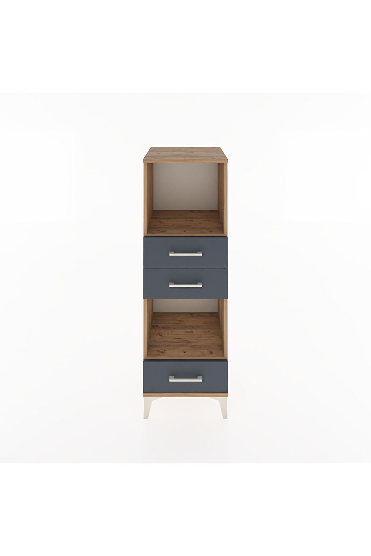 Hyperion Dolap 2 Raflı 3 Çekmeceli 44x44x134 Çam-Antrasit