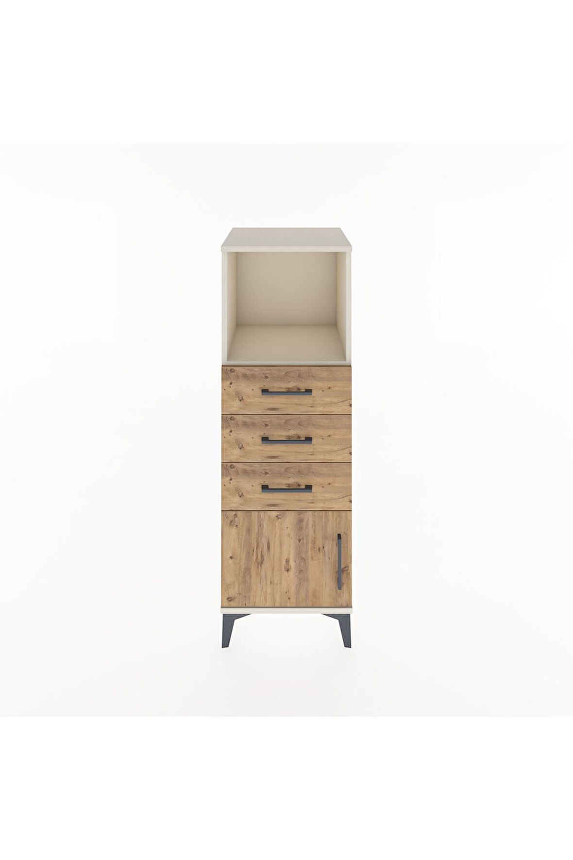 Hyperion Dolap Tek Raflı 3 Çekmeceli Tek Kapaklı 44x44x134 Aytaşı-Çam