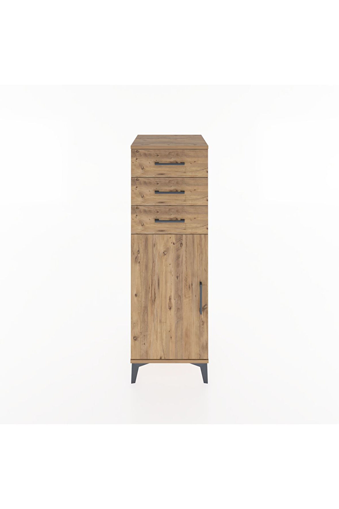 Hyperion Dolap 3 Çekmeceli Tek Kapaklı 44x44x134 Çam-Çam