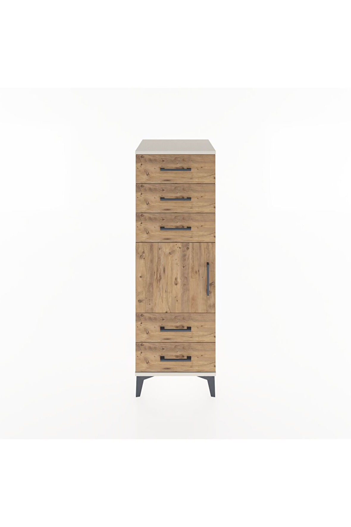Hyperion Dolap Tek Raflı 5 Çekmeceli Tek Kapaklı 44x44x134 Aytaşı-Çam