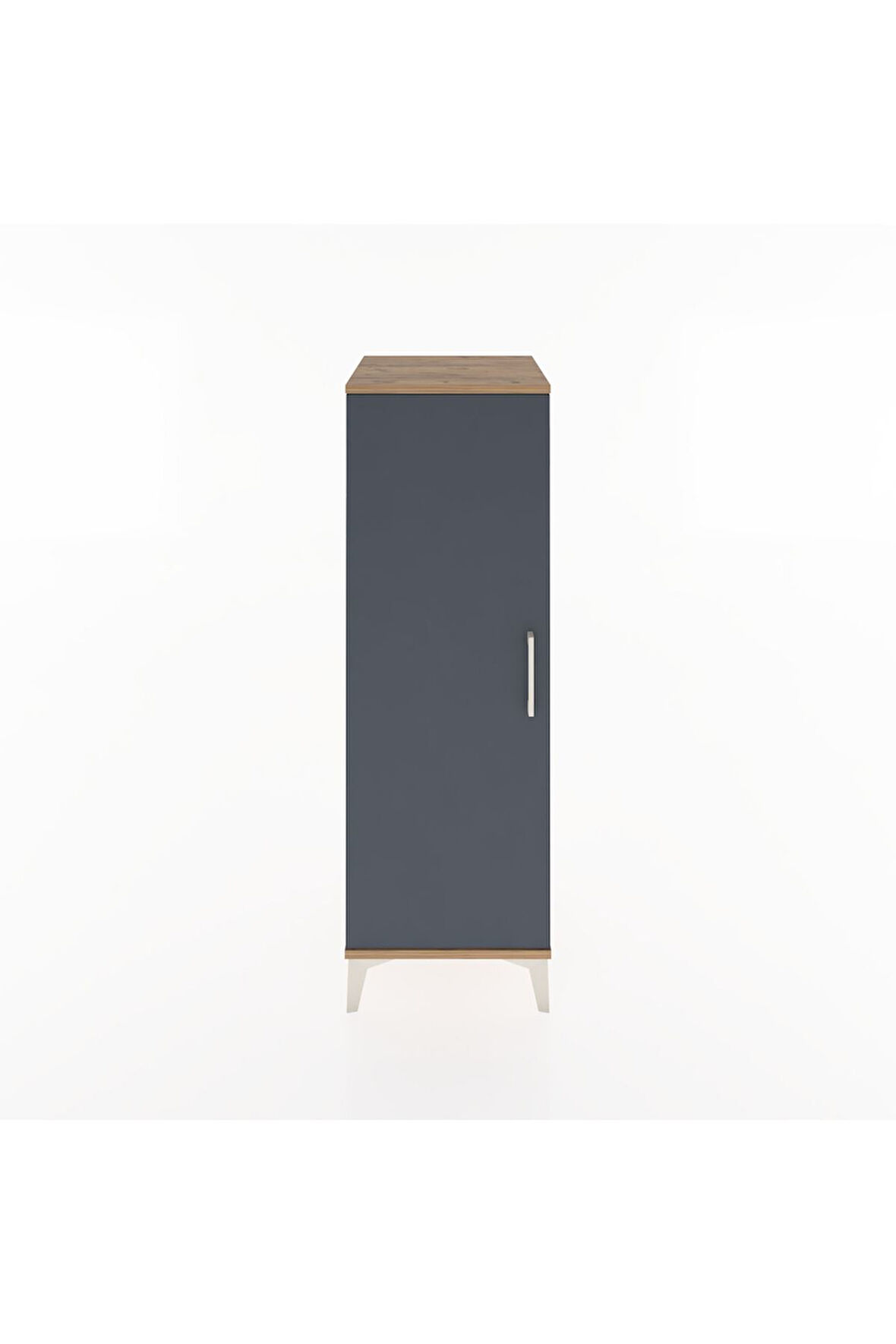 Hyperion Dolap Tek Raflı Tek Kapaklı Tek Askılı 44x44x134 Çam-Antrasit