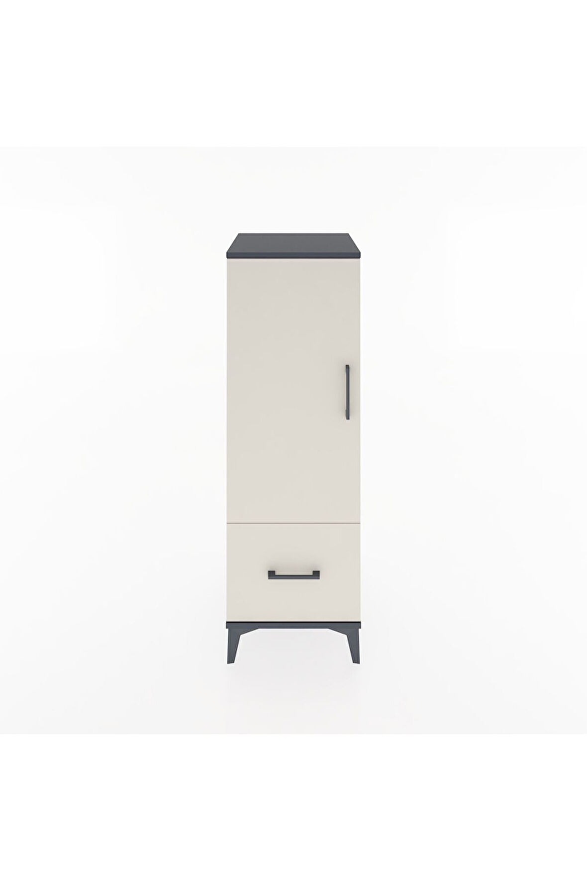 Hyperion Dolap Tek Raflı Tek Çekmeceli Tek Askılı 44x44x134 Antrasit-Aytaşı