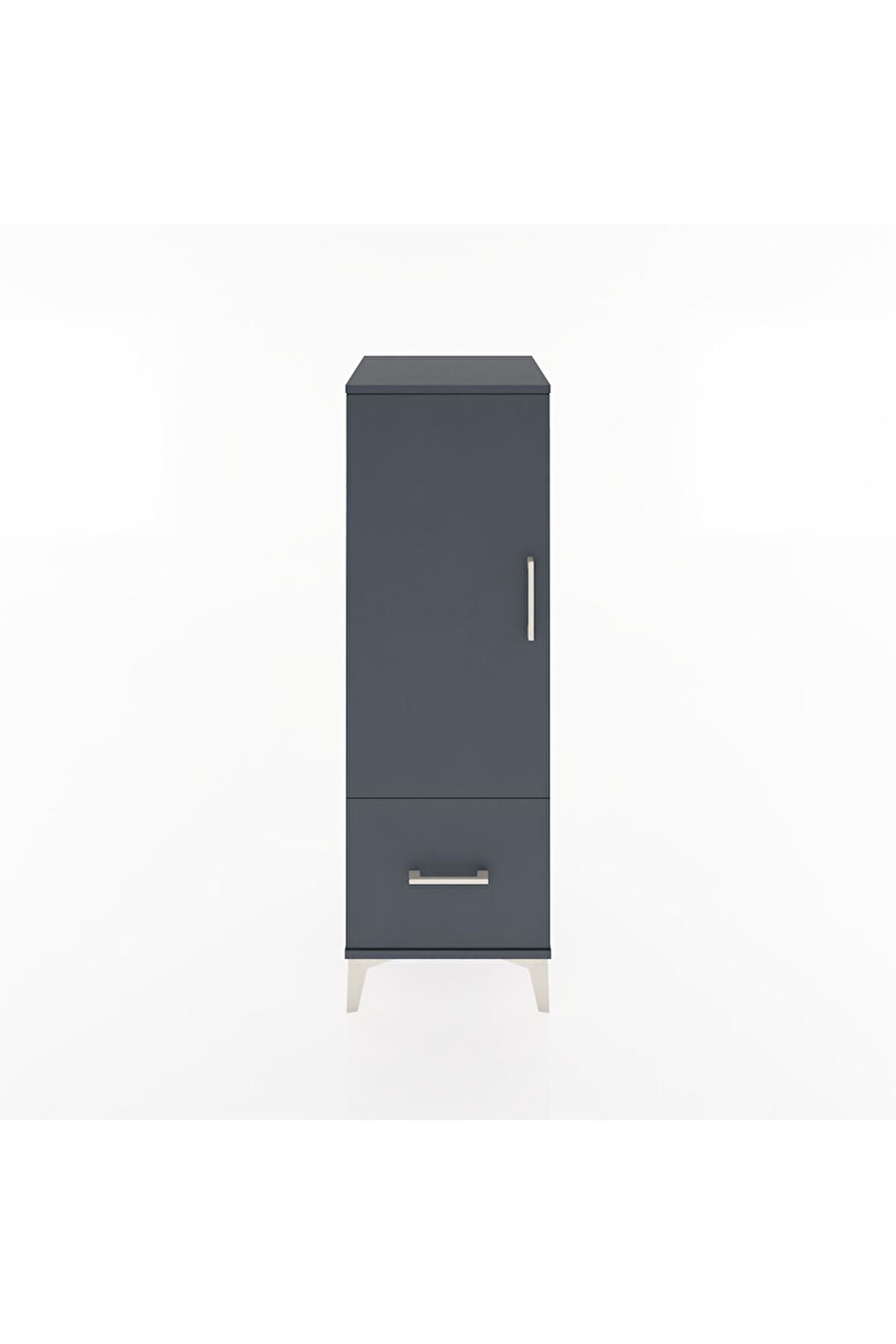 Hyperion Dolap Tek Raflı Tek Çekmeceli Tek Askılı 44x44x134 Antrasit-Antrasit