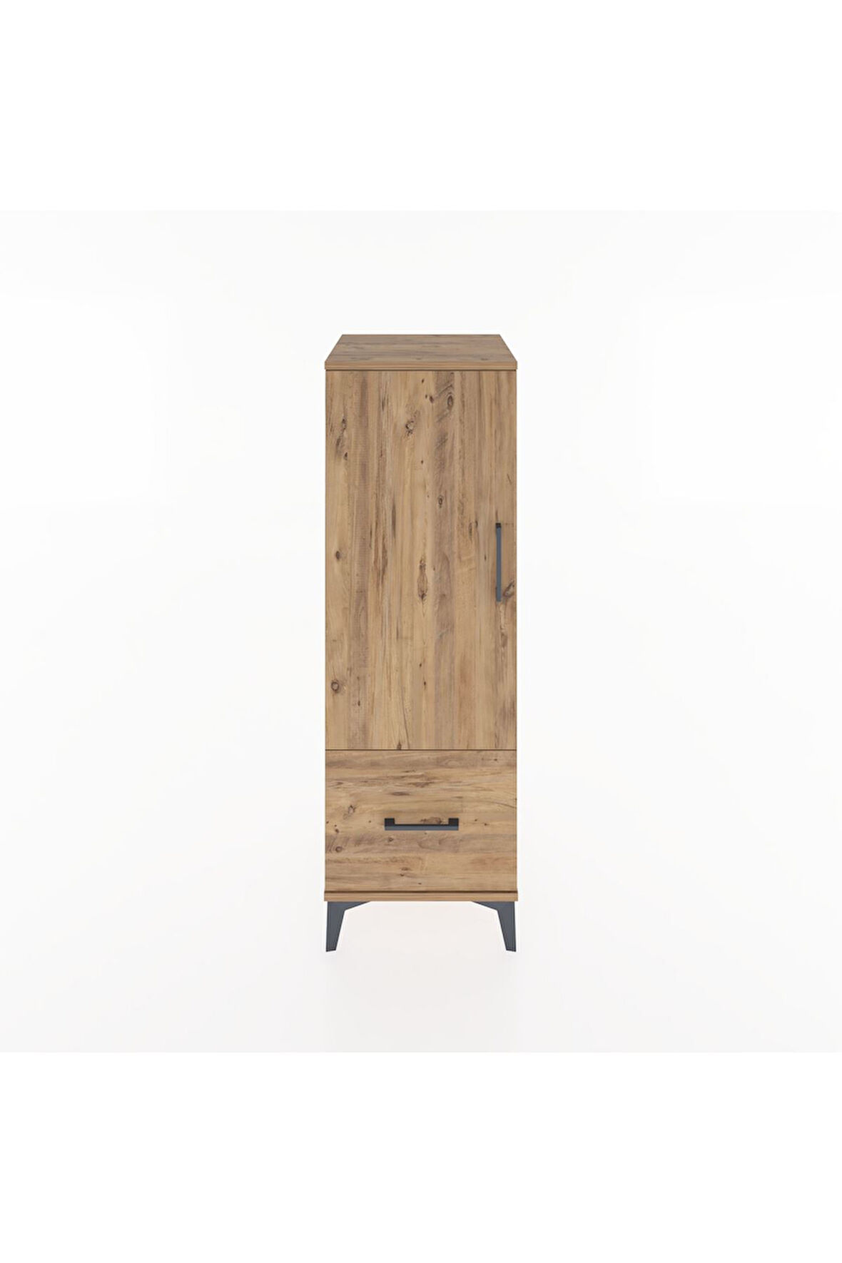 Hyperion Dolap Tek Raflı Tek Çekmeceli Tek Askılı 44x44x134 Çam-Çam