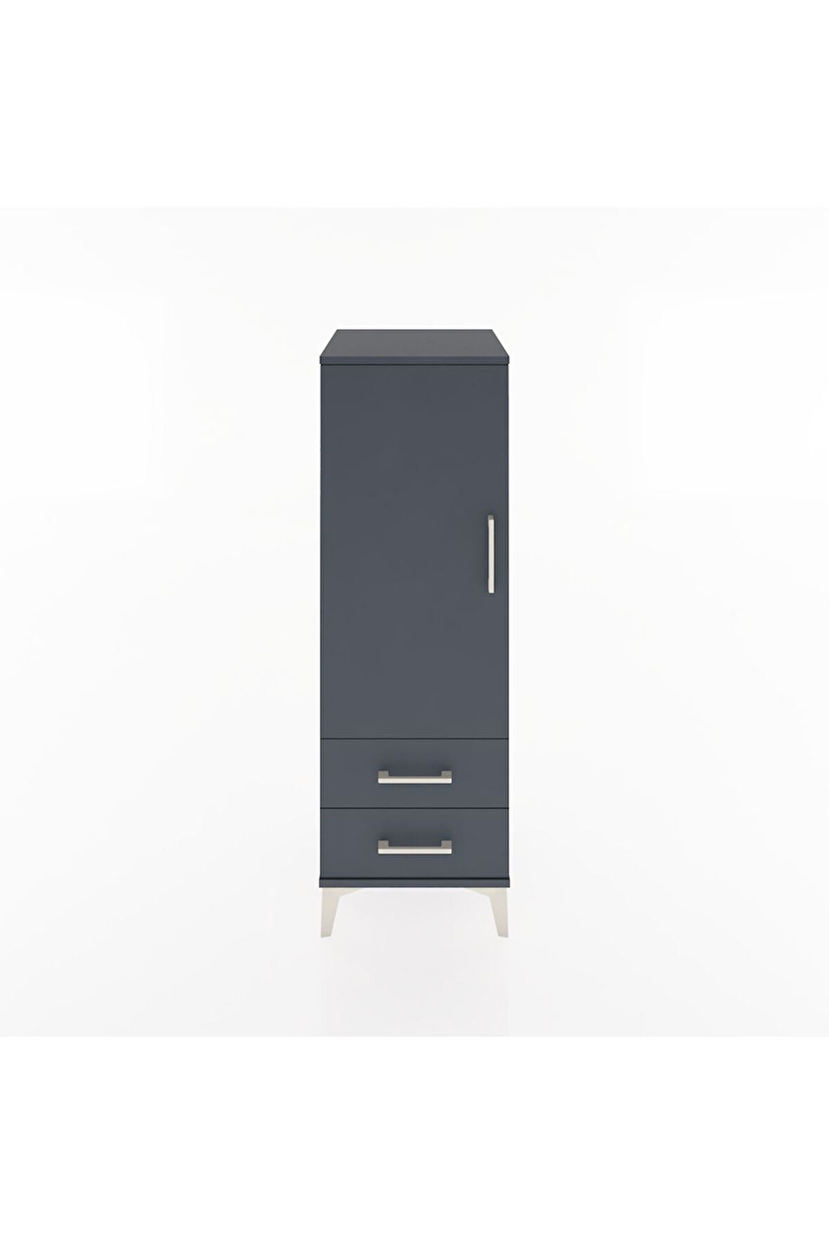 Hyperion Dolap Tek Raflı 2 Çekmeceli Tek Askılı 44x44x134 Antrasit-Antrasit