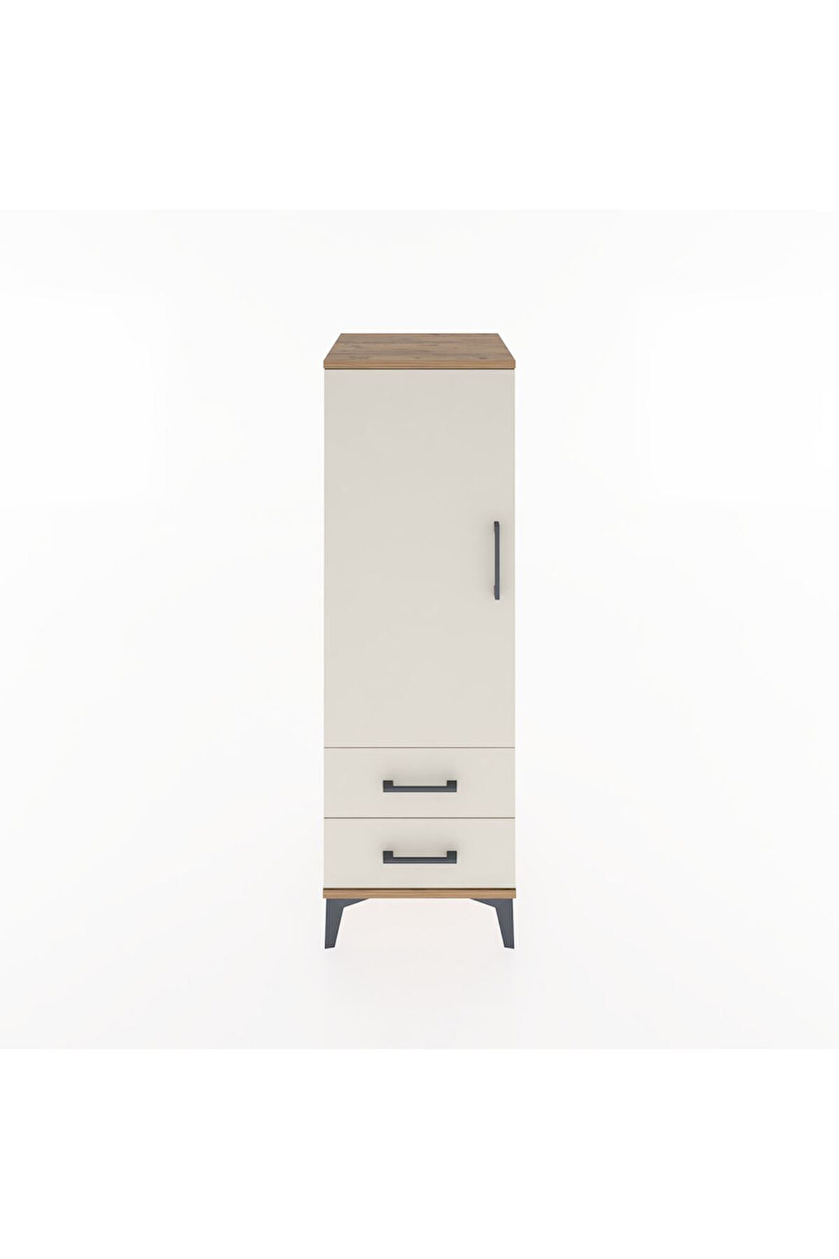 Hyperion Dolap Tek Raflı 2 Çekmeceli Tek Askılı 44x44x134 Çam-Aytaşı