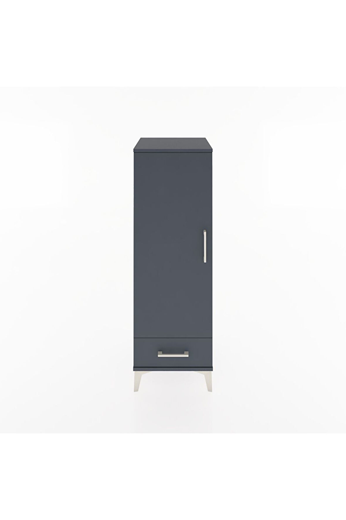 Hyperion Dolap Tek Raflı Tek Çekmeceli Tek Askılı 44x44x134 Antrasit-Antrasit