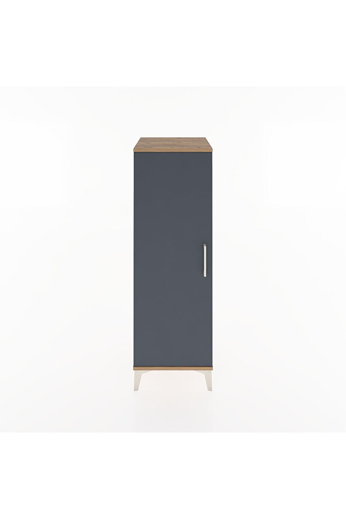 Hyperion Dolap 3 Raflı Tek Kapaklı 44x44x134 Çam-Antrasit