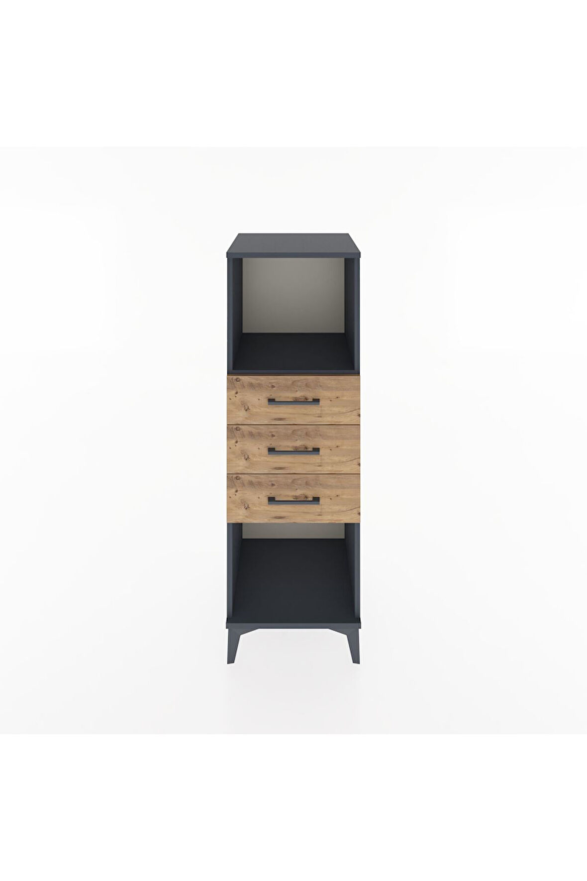 Hyperion Dolap Tek Raflı 3 Çekmeceli 44x44x134 Antrasit-Çam