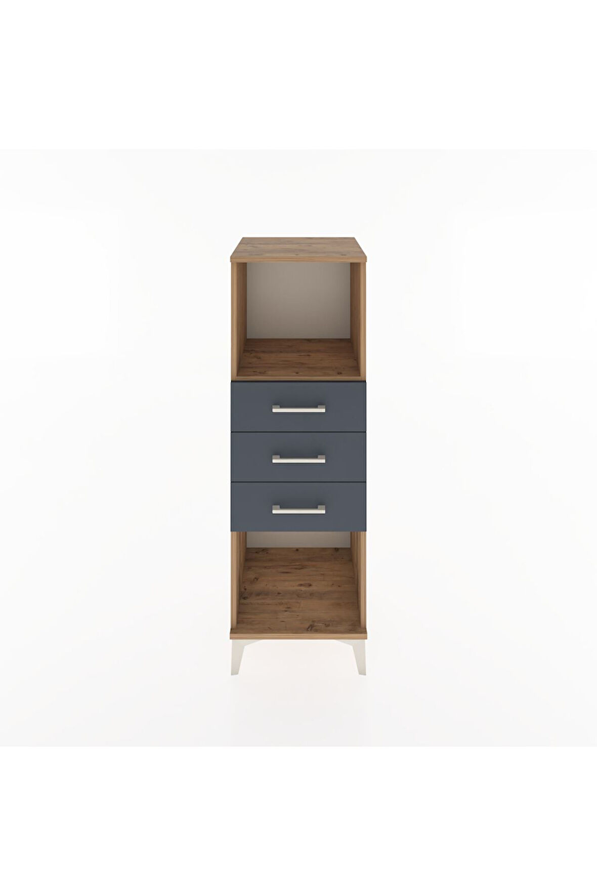 Hyperion Dolap Tek Raflı 3 Çekmeceli 44x44x134 Çam-Antrasit