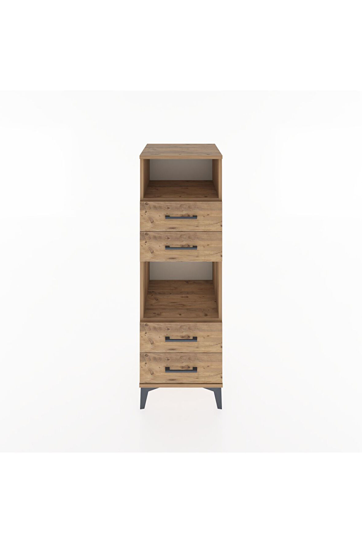 Hyperion Dolap 2 Raflı 4 Çekmeceli 44x44x134 Çam-Çam