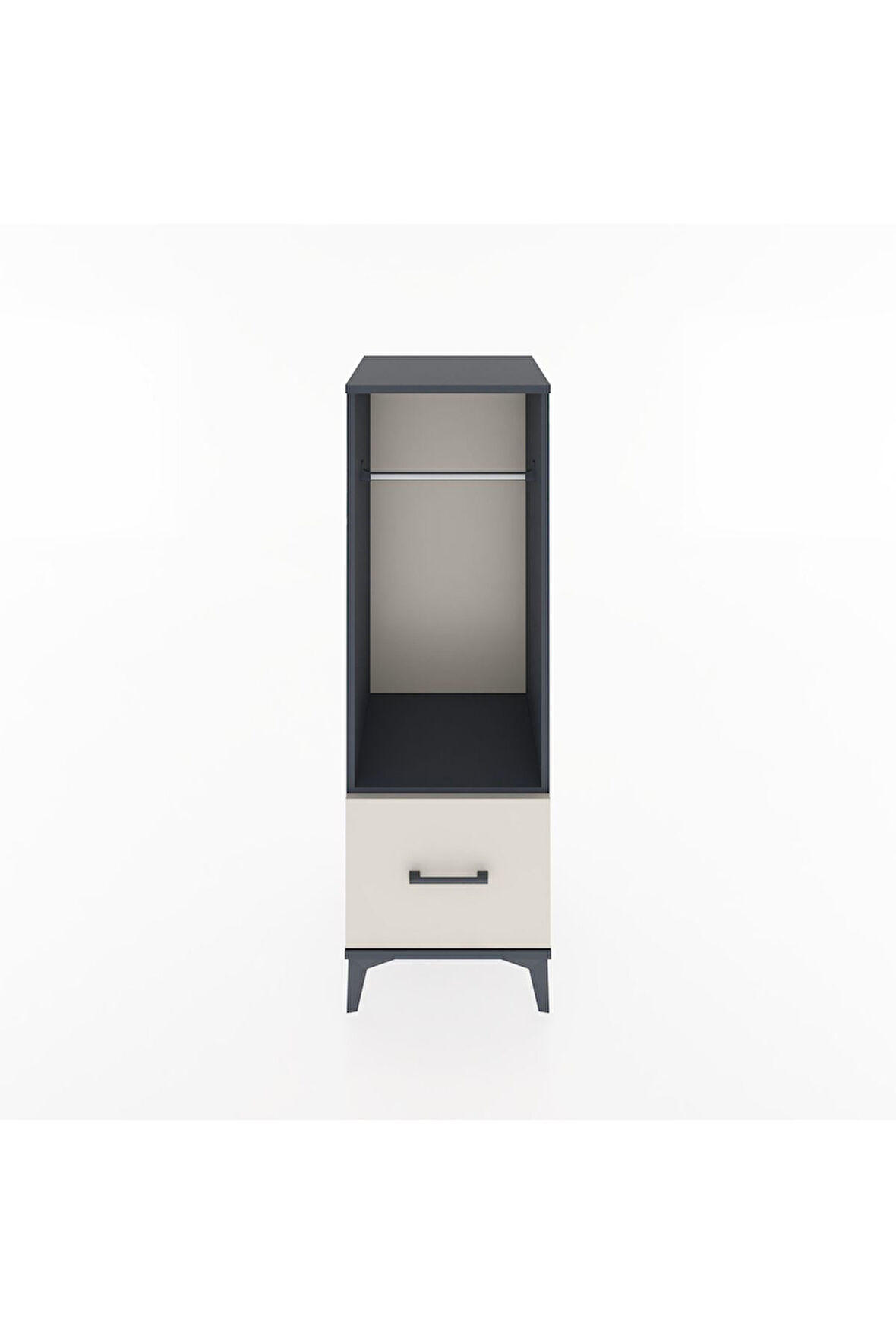 Hyperion Dolap Tek Raflı Tek Çekmeceli Tek Askılı 44x44x134 Antrasit-Aytaşı