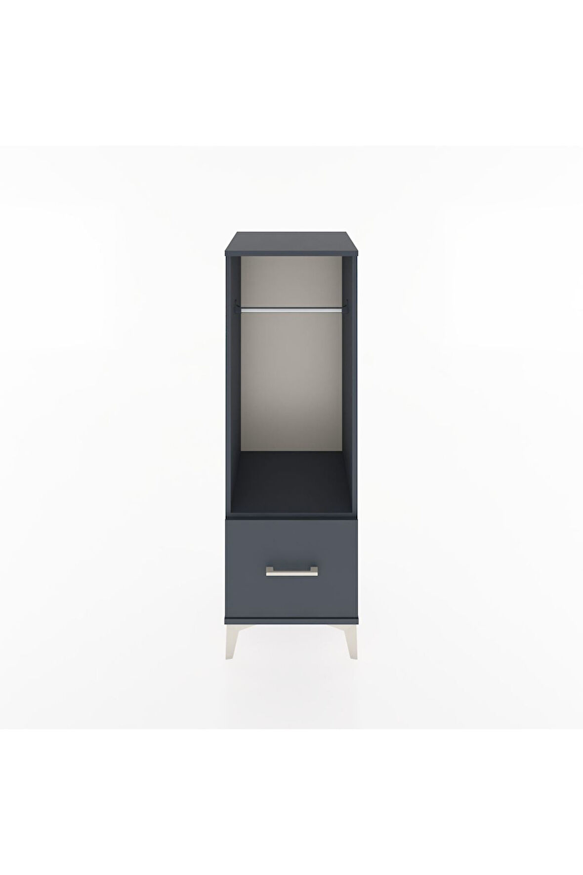 Hyperion Dolap Tek Raflı Tek Çekmeceli Tek Askılı 44x44x134 Antrasit-Antrasit