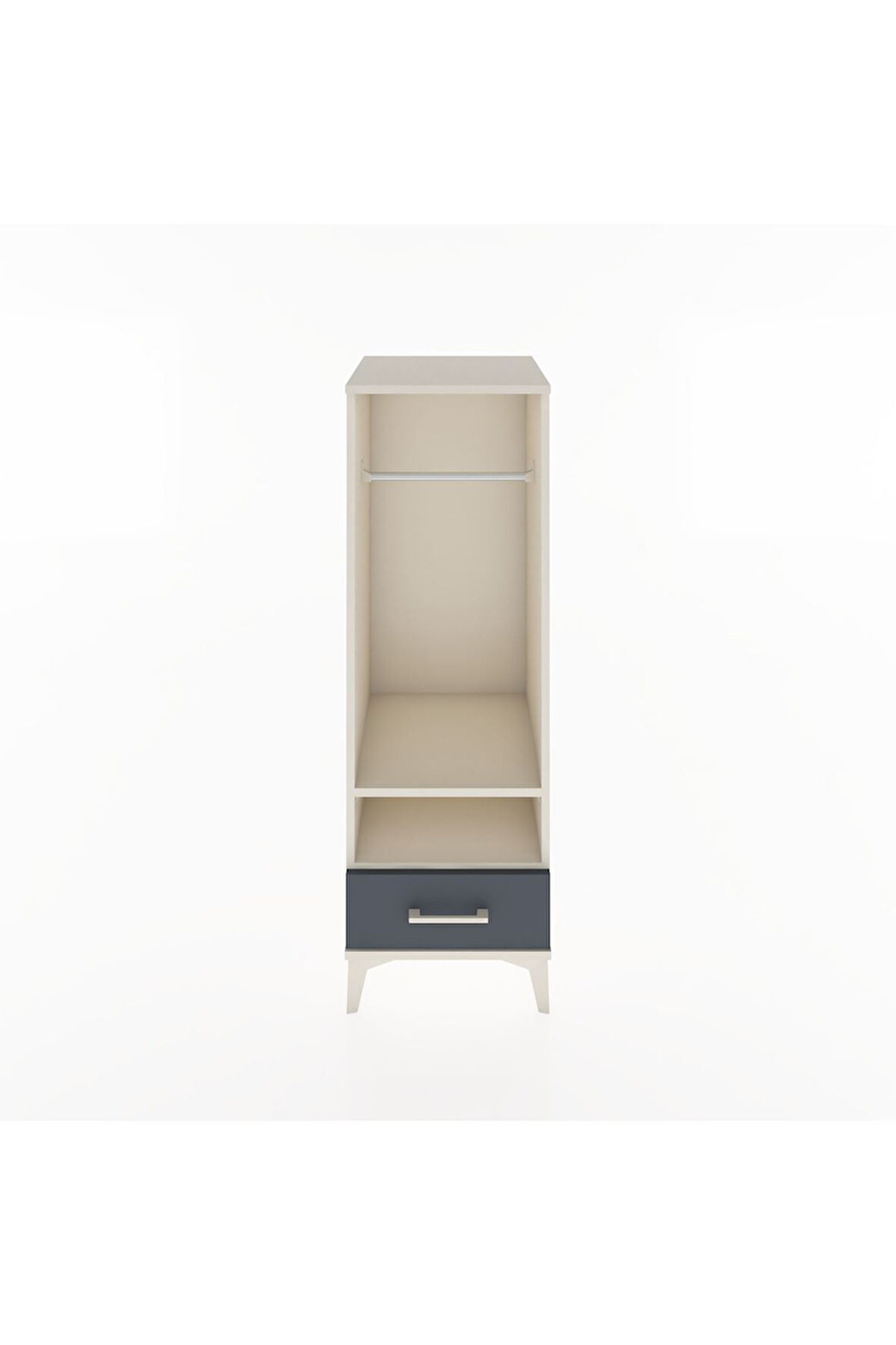 Hyperion Dolap 2 Raflı Tek Çekmeceli Tek Askılı 44x44x134 Aytaşı-Antrasit