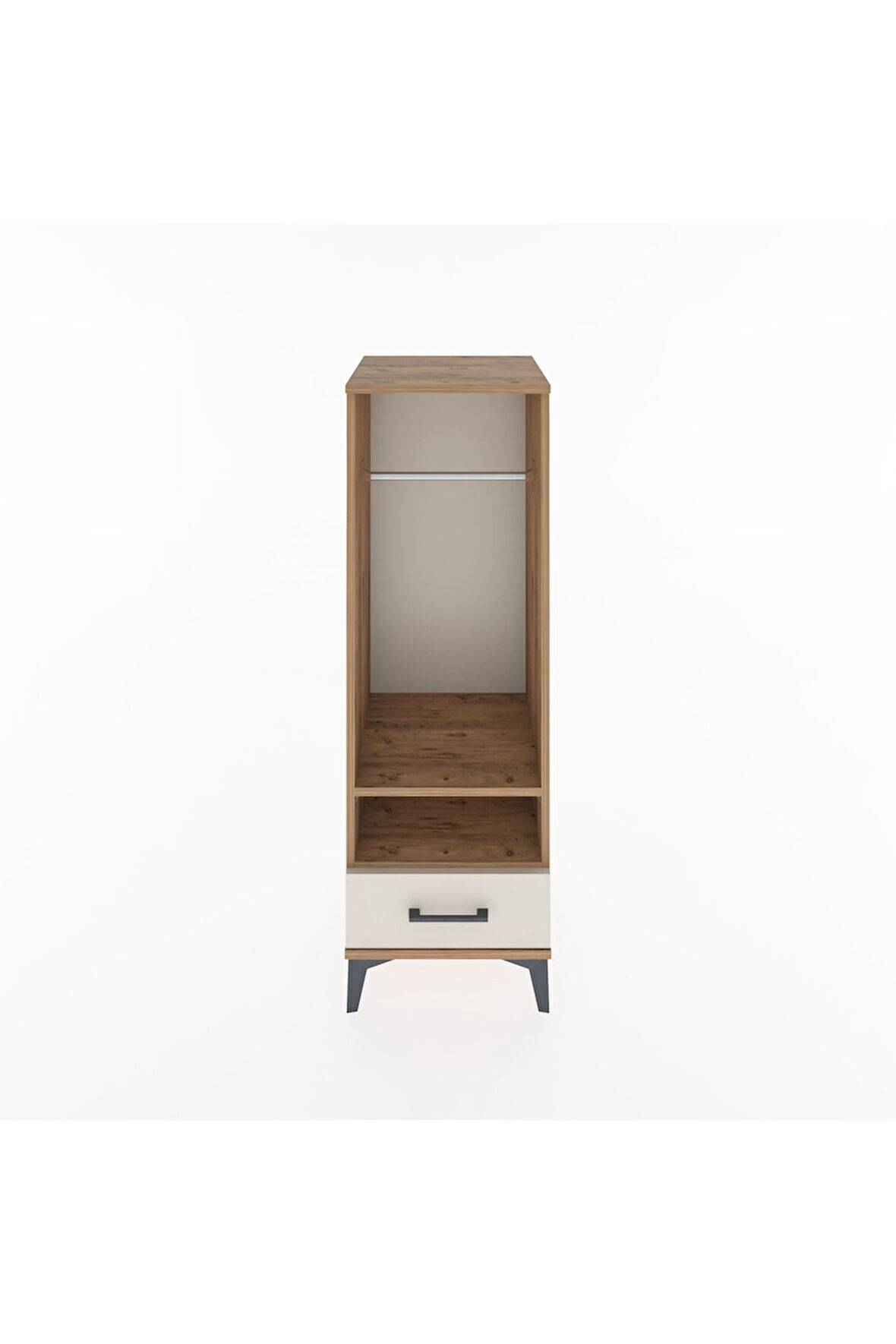 Hyperion Dolap 2 Raflı Tek Çekmeceli Tek Askılı 44x44x134 Çam-Aytaşı