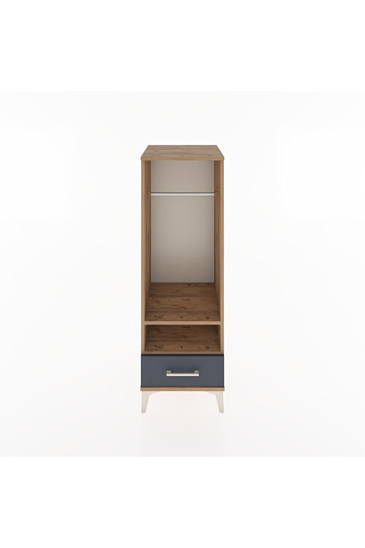 Hyperion Dolap 2 Raflı Tek Çekmeceli Tek Askılı 44x44x134 Çam-Antrasit