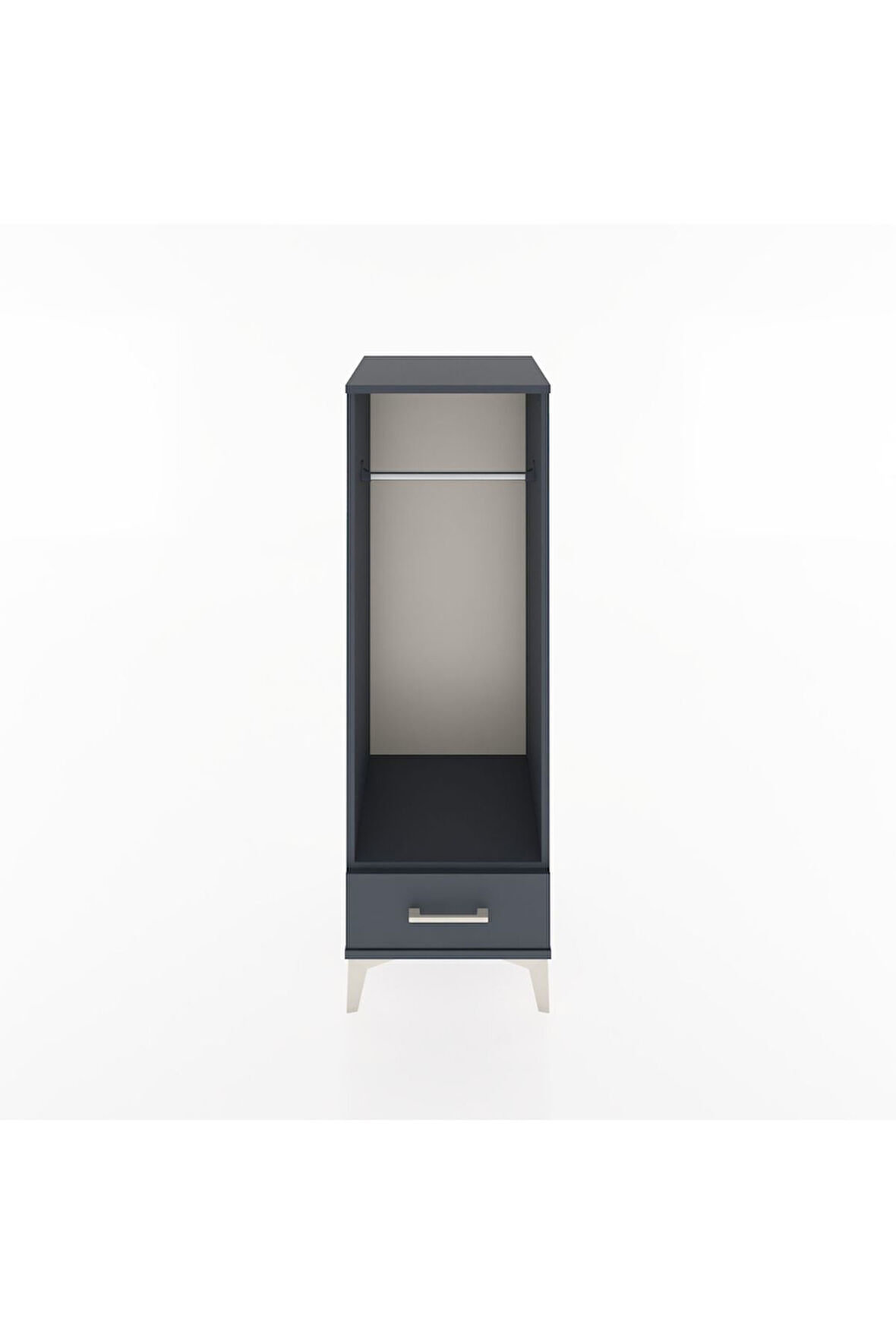 Hyperion Dolap Tek Raflı Tek Çekmeceli Tek Askılı 44x44x134 Antrasit-Antrasit