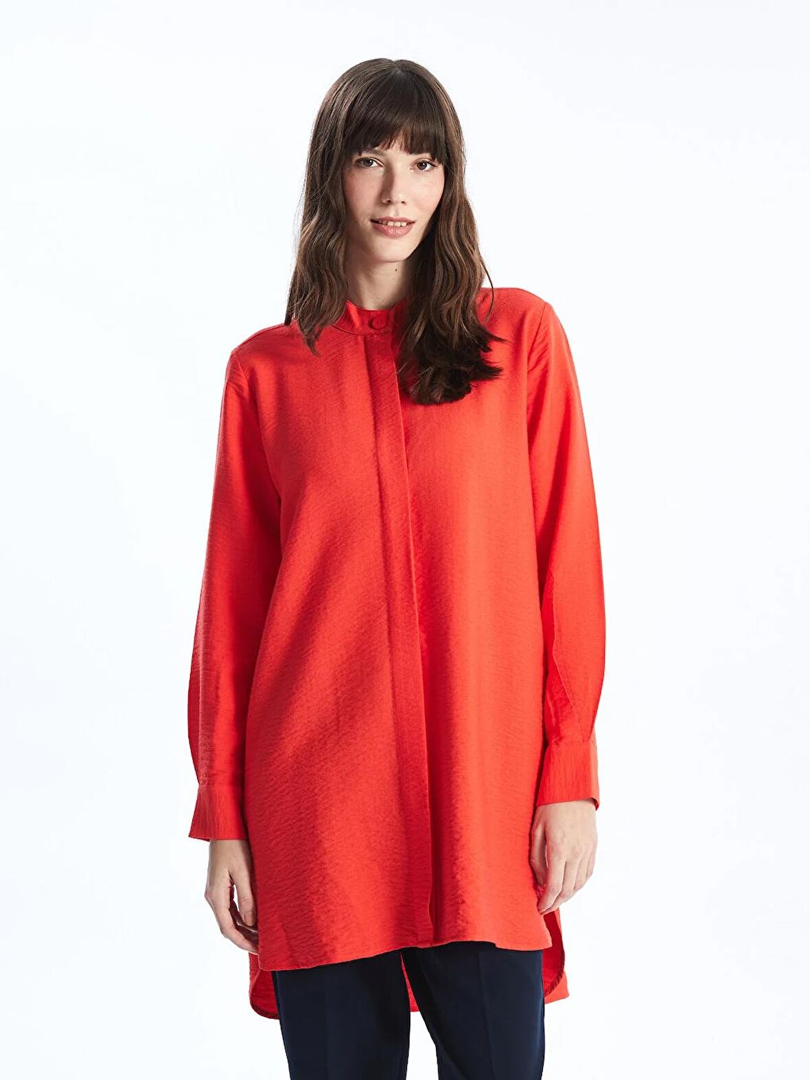 Kadın Hakim Yaka Düz Gömlek Tunik