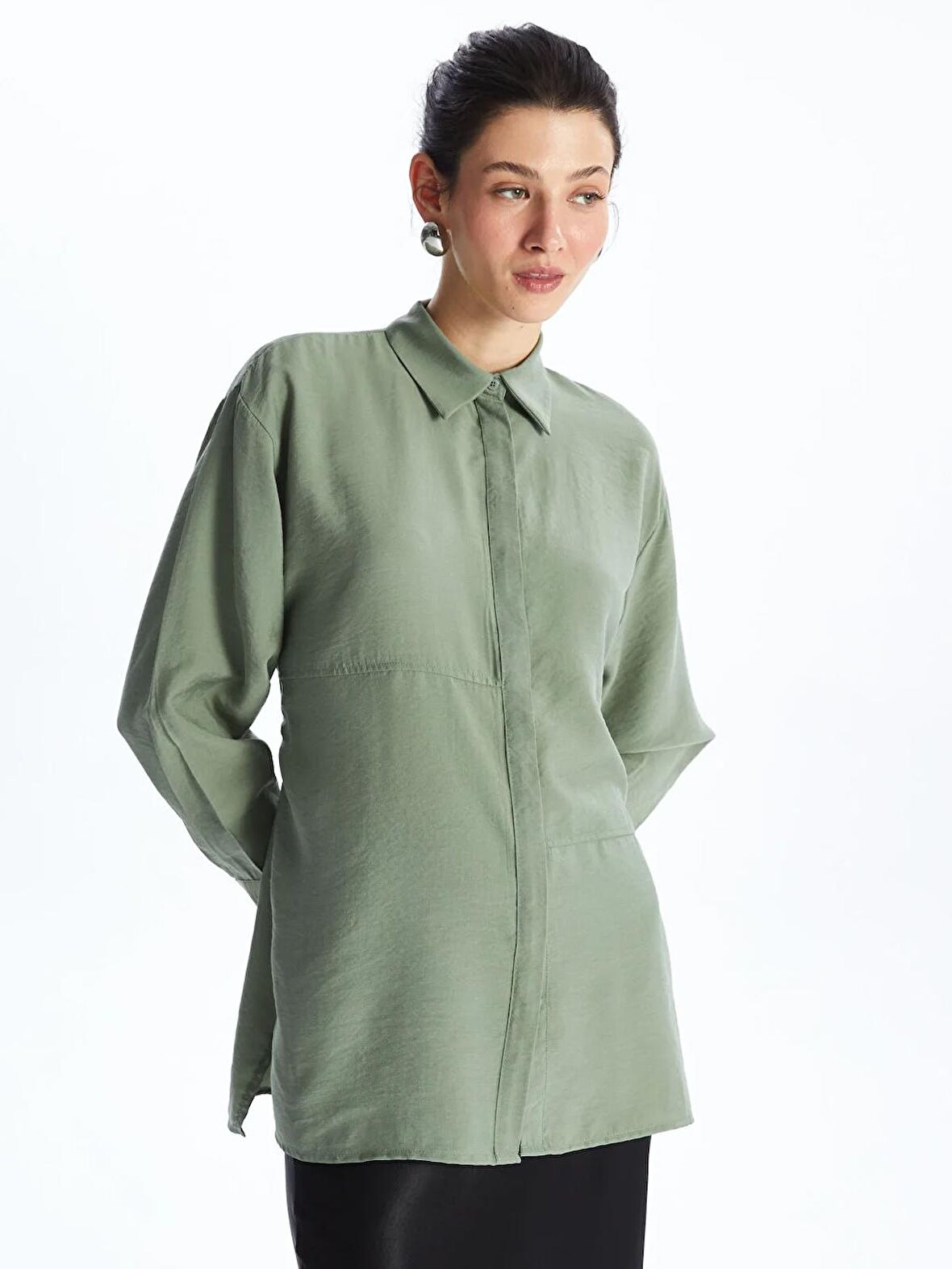 Düz Oversize Kadın Gömlek Tunik