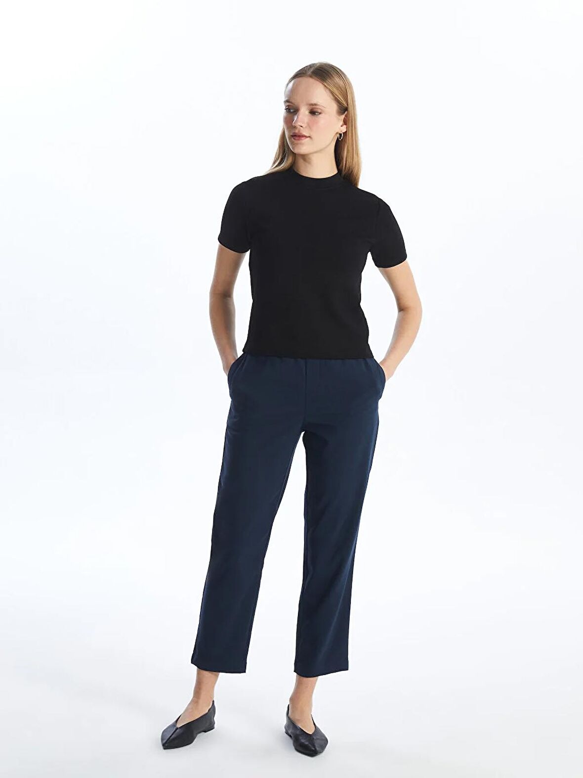 Beli Lastikli Rahat Kalıp Kadın Pantolon