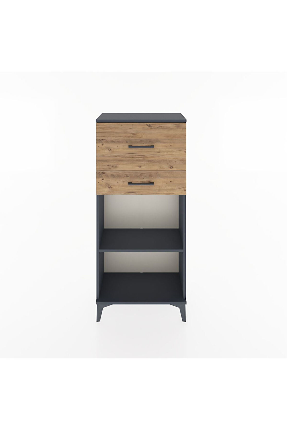 Hyperion Dolap Tek Raflı 2 Çekmeceli 60x44x134 Antrasit-Çam
