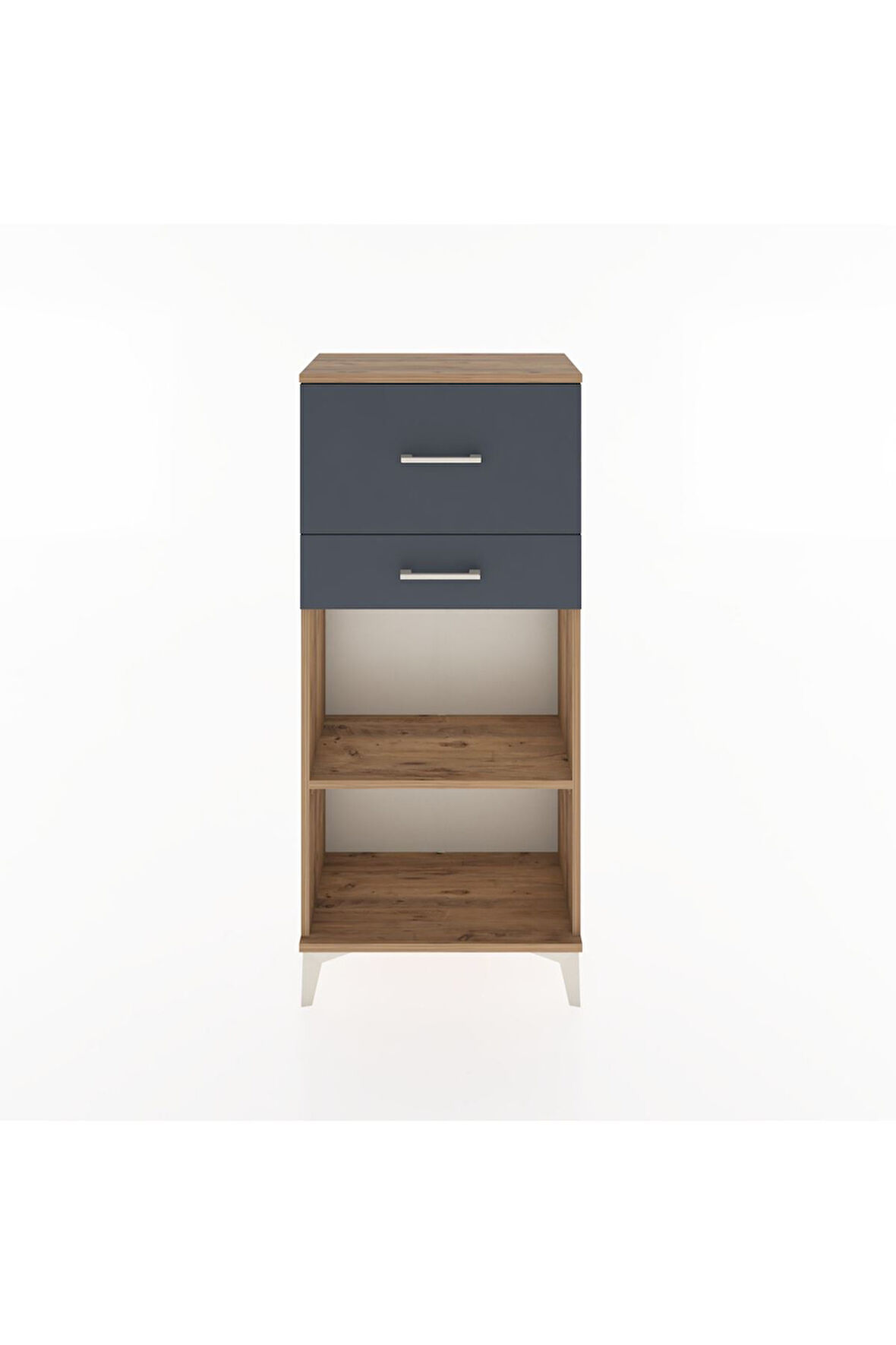 Hyperion Dolap Tek Raflı 2 Çekmeceli 60x44x134 Çam-Antrasit