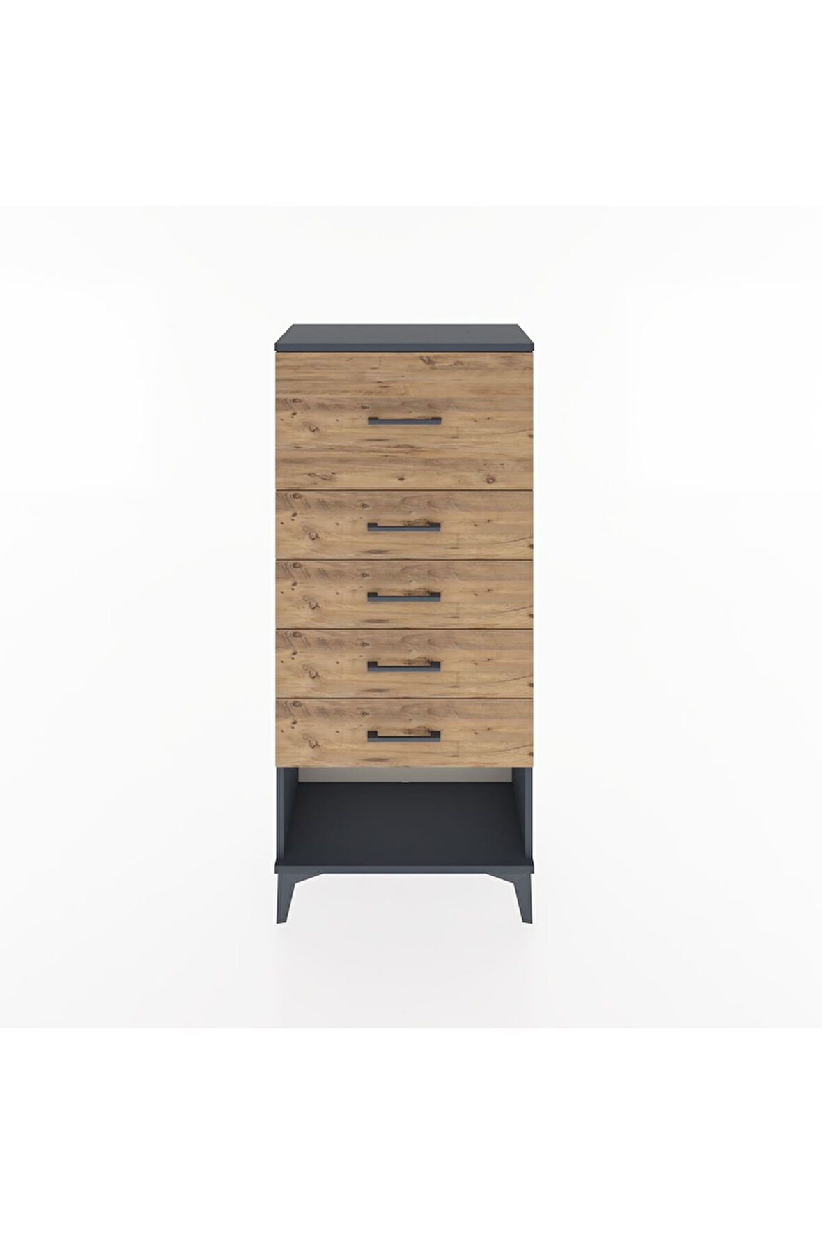 Hyperion Dolap 5 Çekmeceli 60x44x134 Antrasit-Çam