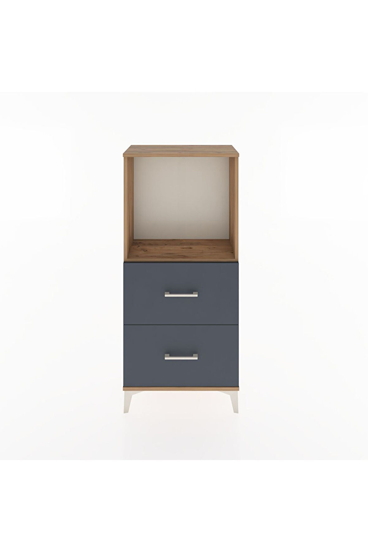 Hyperion Dolap Tek Raflı 2 Çekmeceli 60x44x134 Çam-Antrasit