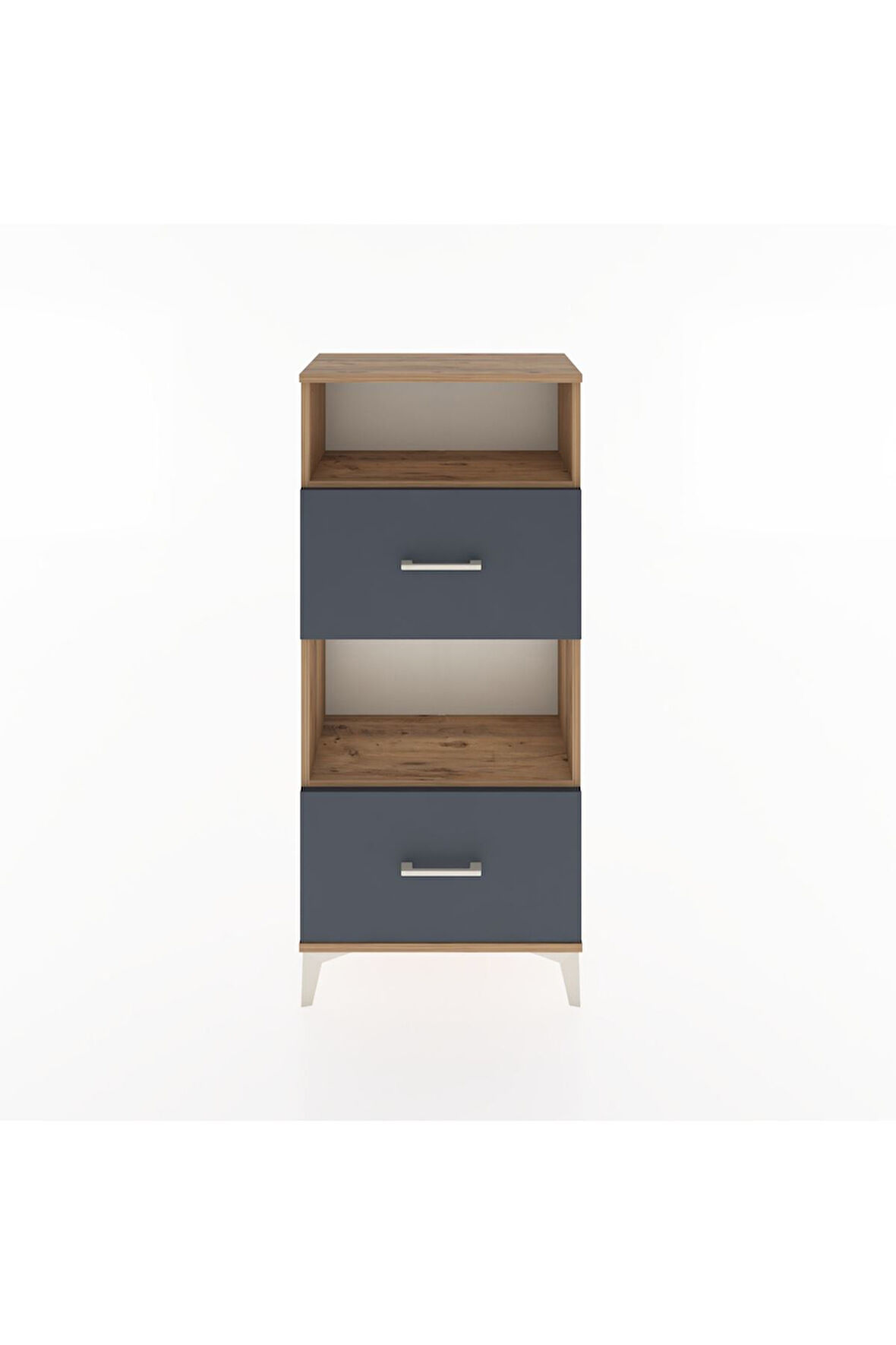 Hyperion Dolap 2 Raflı 2 Çekmeceli 60x44x134 Çam-Antrasit