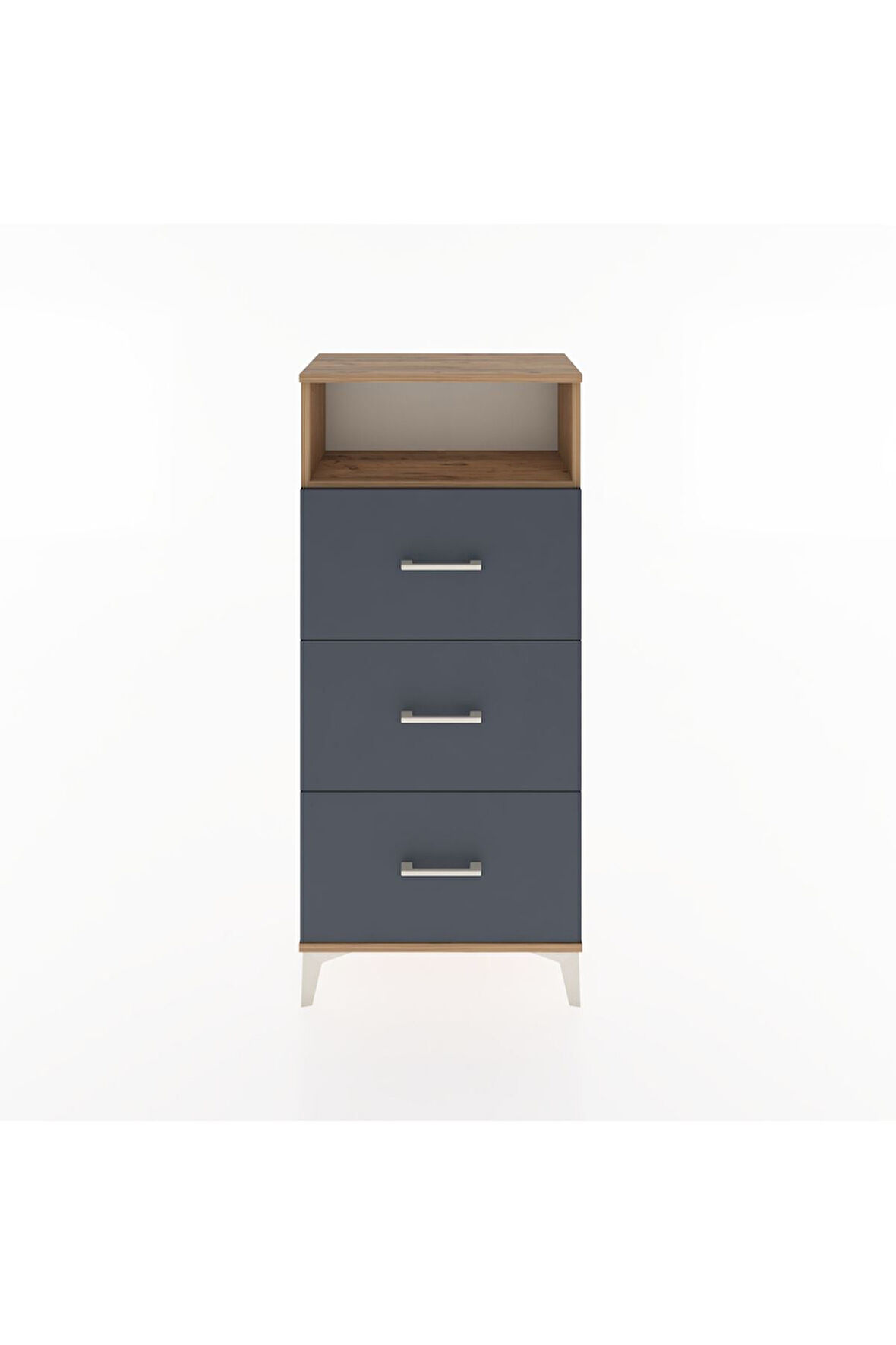 Hyperion Dolap Tek Raflı 3 Çekmeceli 60x44x134 Çam-Antrasit