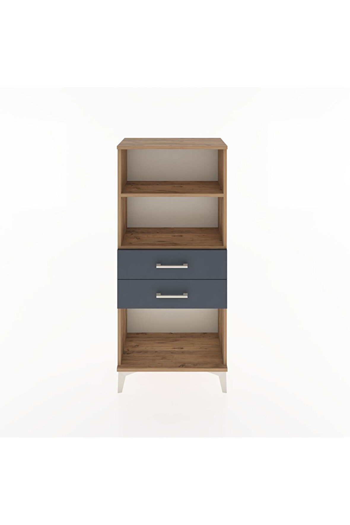 Hyperion Dolap 2 Raflı 2 Çekmeceli 60x44x134 Çam-Antrasit