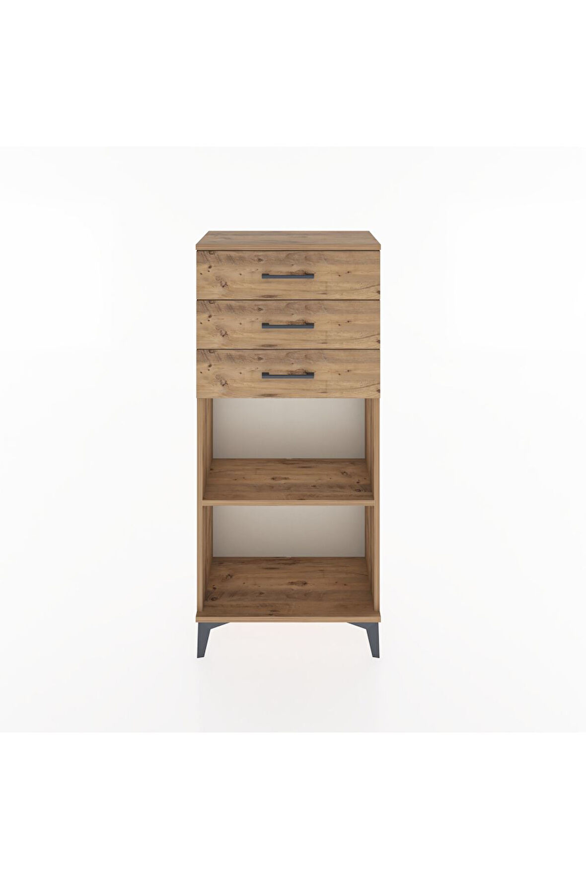 Hyperion Dolap Tek Raflı 3 Çekmeceli 60x44x134 Çam-Çam