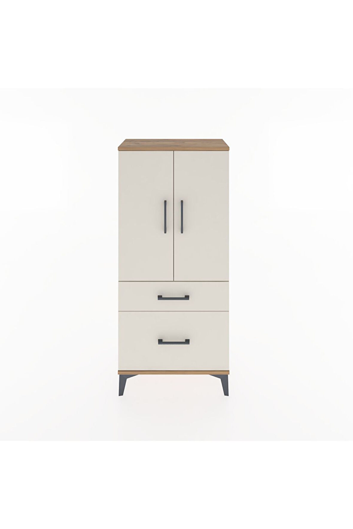 Hyperion Dolap 2 Raflı 2 Çekmeceli 2 Kapaklı 60x44x134 Çam-Aytaşı