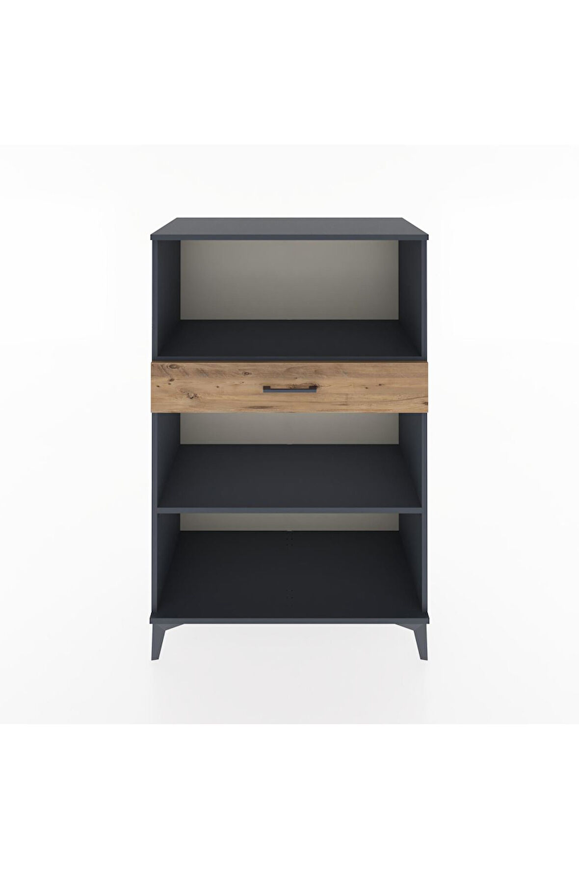 Hyperion Dolap 2 Raflı Tek Çekmeceli 88x44x134 Antrasit-Çam