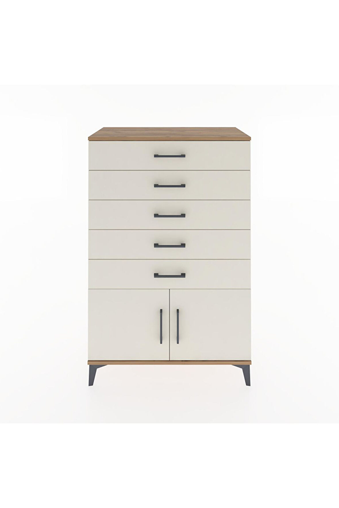 Hyperion Dolap 5 Çekmeceli 2 Kapaklı 88x44x134 Çam-Aytaşı