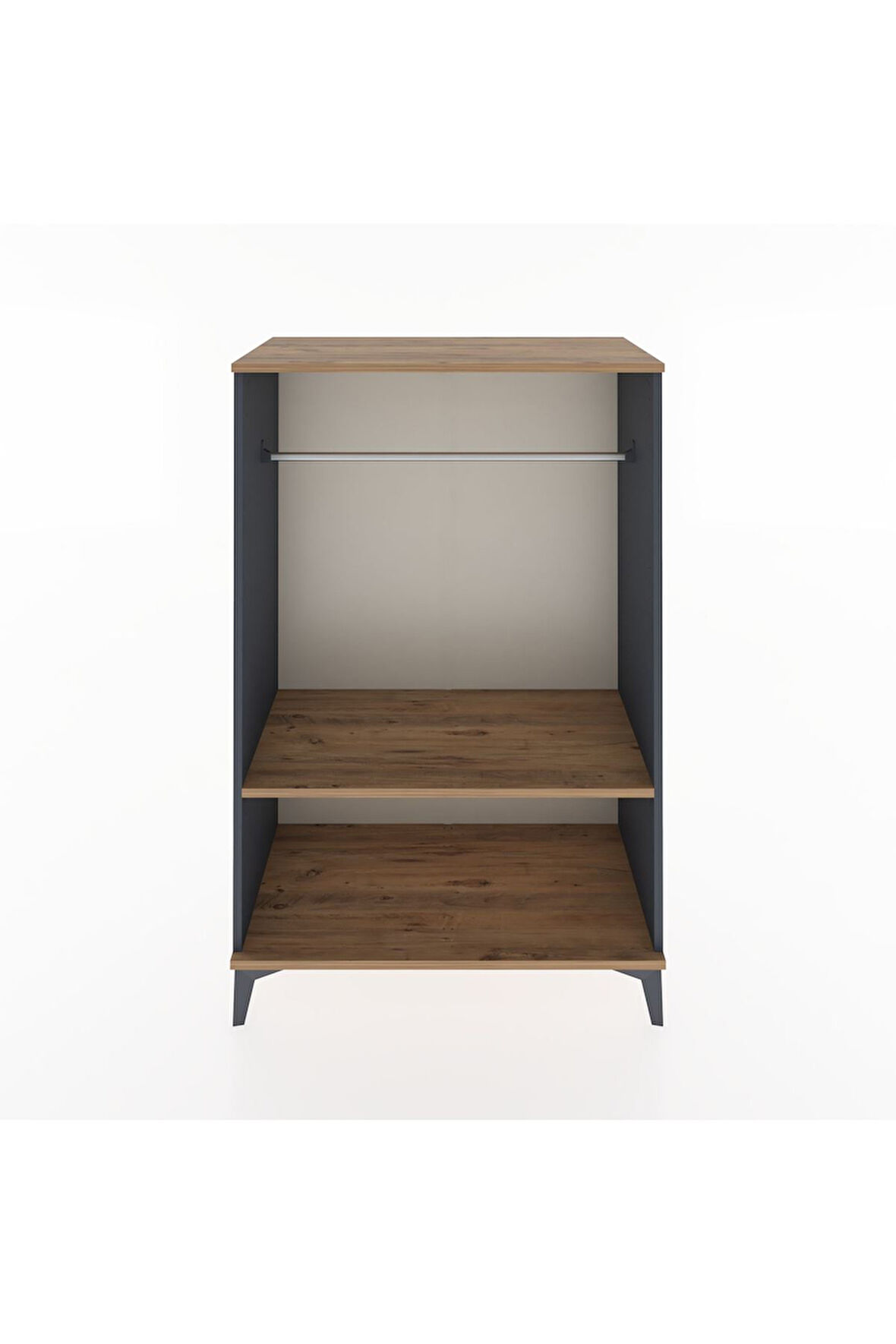 Hyperion Dolap Tek Raflı Tek Askılı 88x44x134 Antrasit-Çam