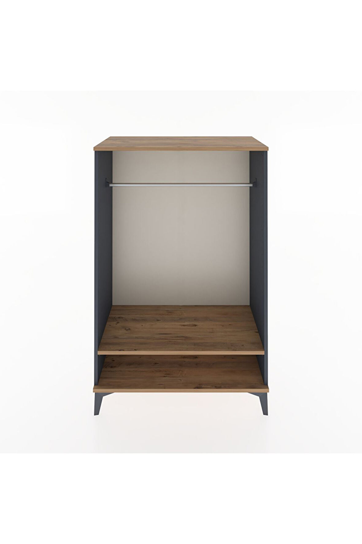 Hyperion Dolap Tek Raflı Tek Askılı 88x44x134 Antrasit-Çam