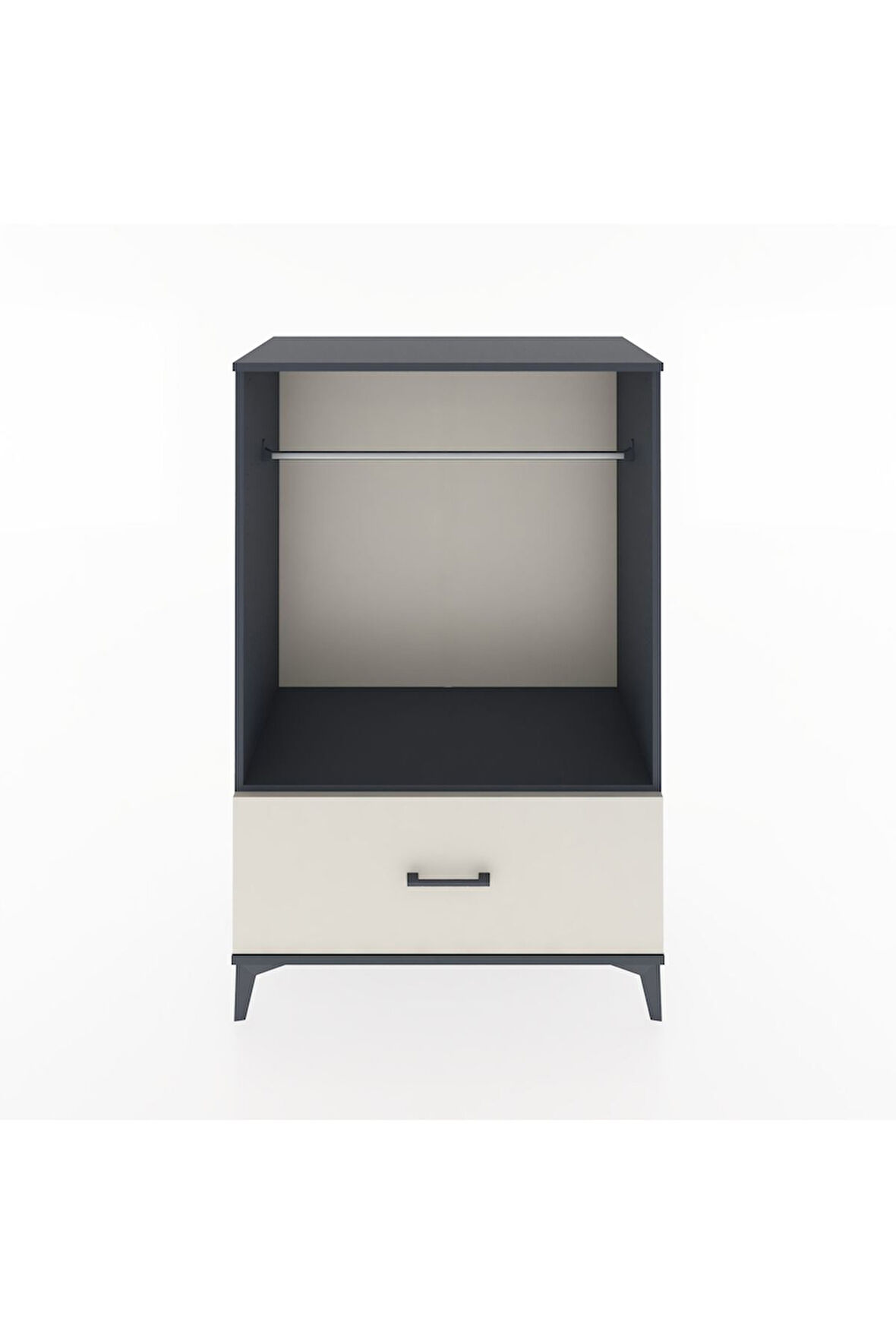 Hyperion Dolap Tek Raflı Tek Çekmeceli Tek Askılı 88x44x134 Antrasit-Aytaşı
