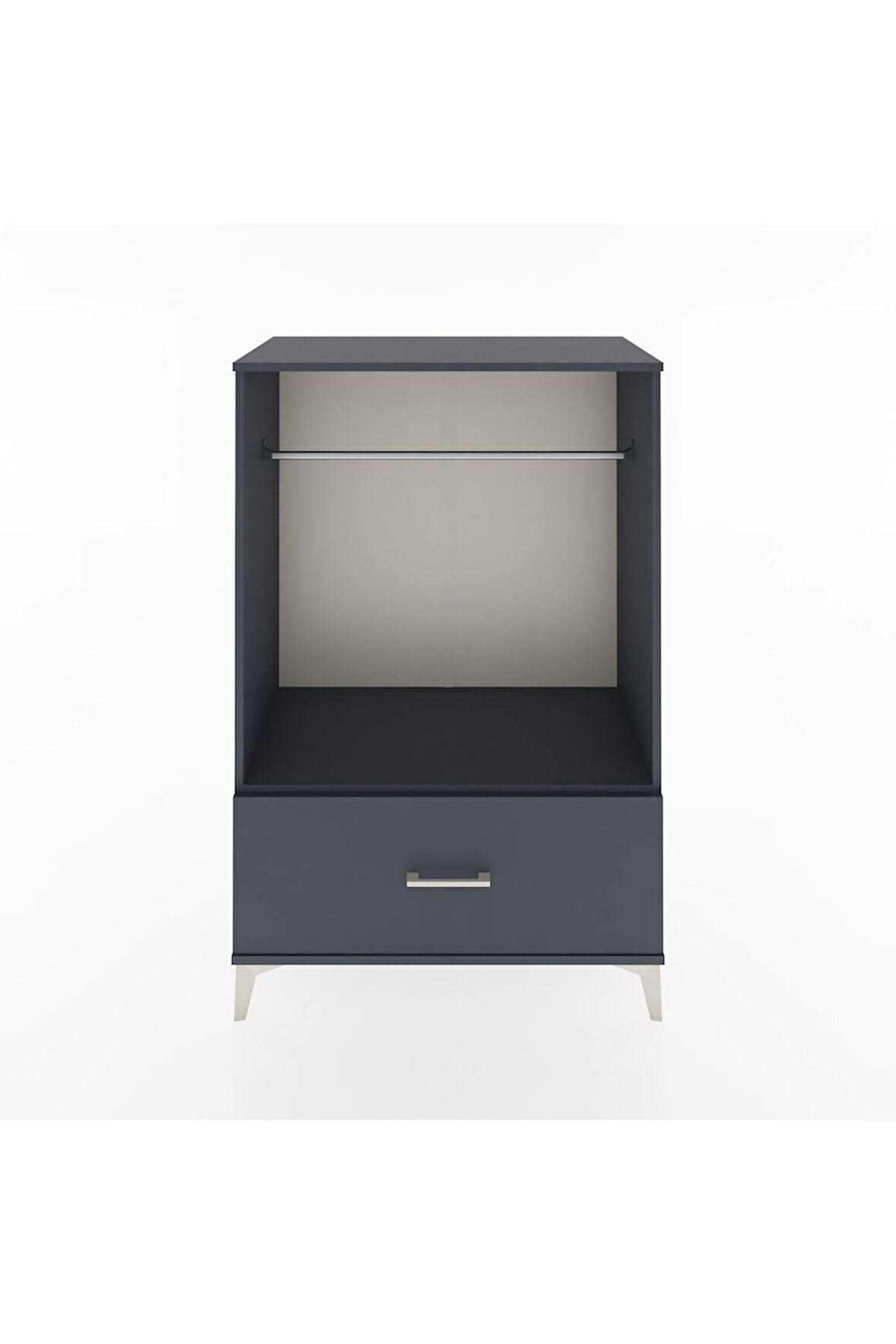 Hyperion Dolap Tek Raflı Tek Çekmeceli Tek Askılı 88x44x134 Antrasit-Antrasit