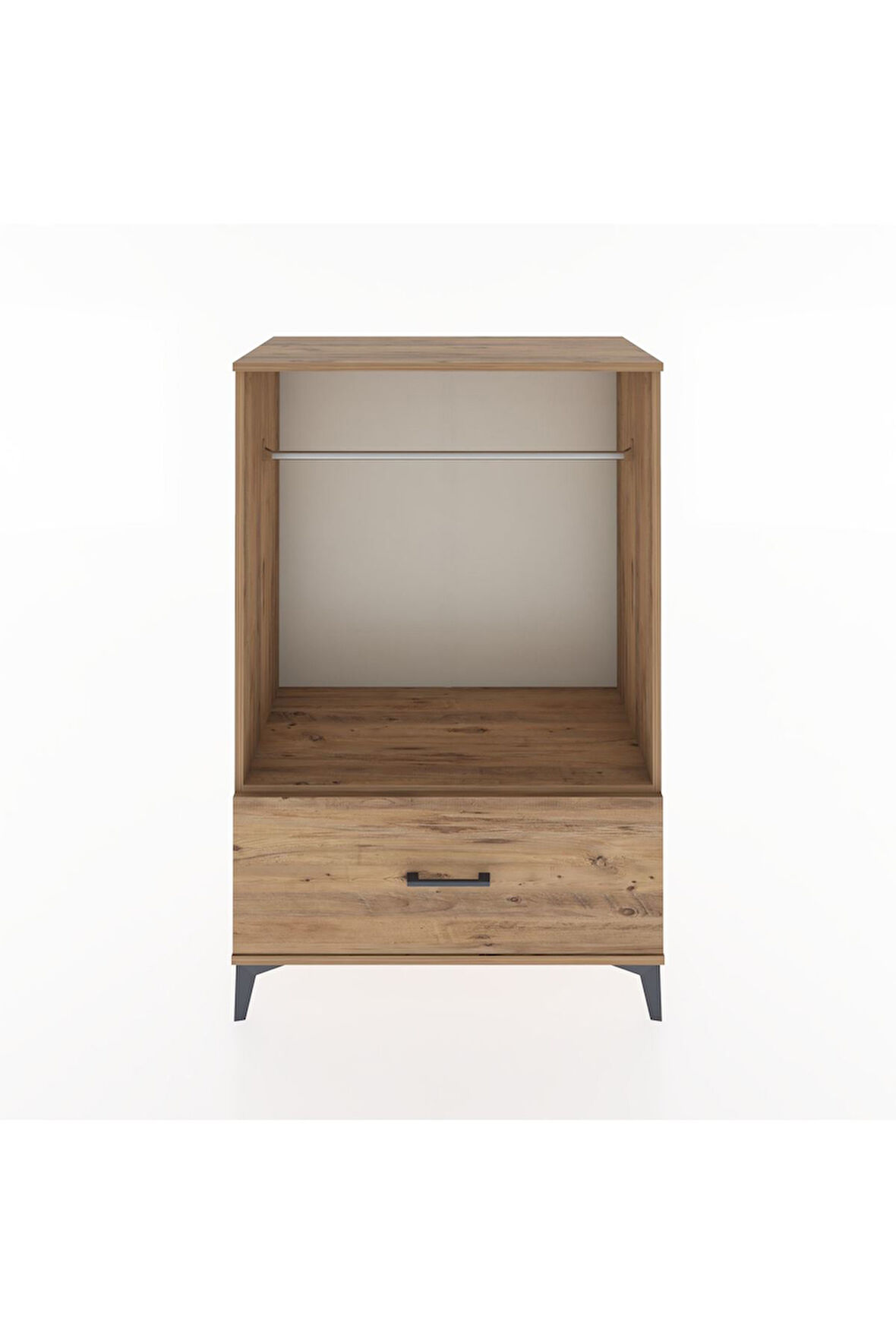 Hyperion Dolap Tek Raflı Tek Çekmeceli Tek Askılı 88x44x134 Çam-Çam