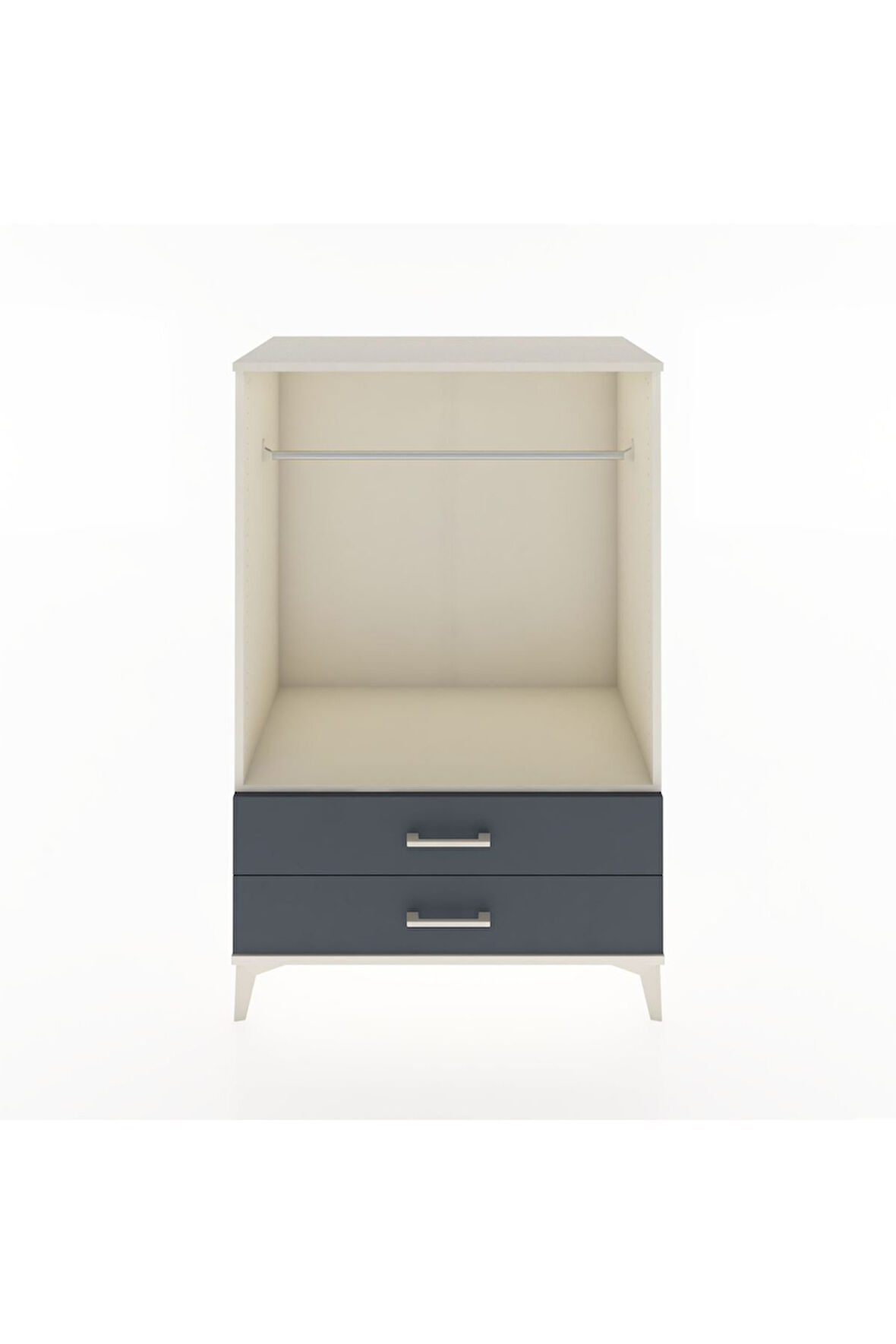 Hyperion Dolap Tek Raflı 2 Çekmeceli Tek Askılı 88x44x134 Aytaşı-Antrasit