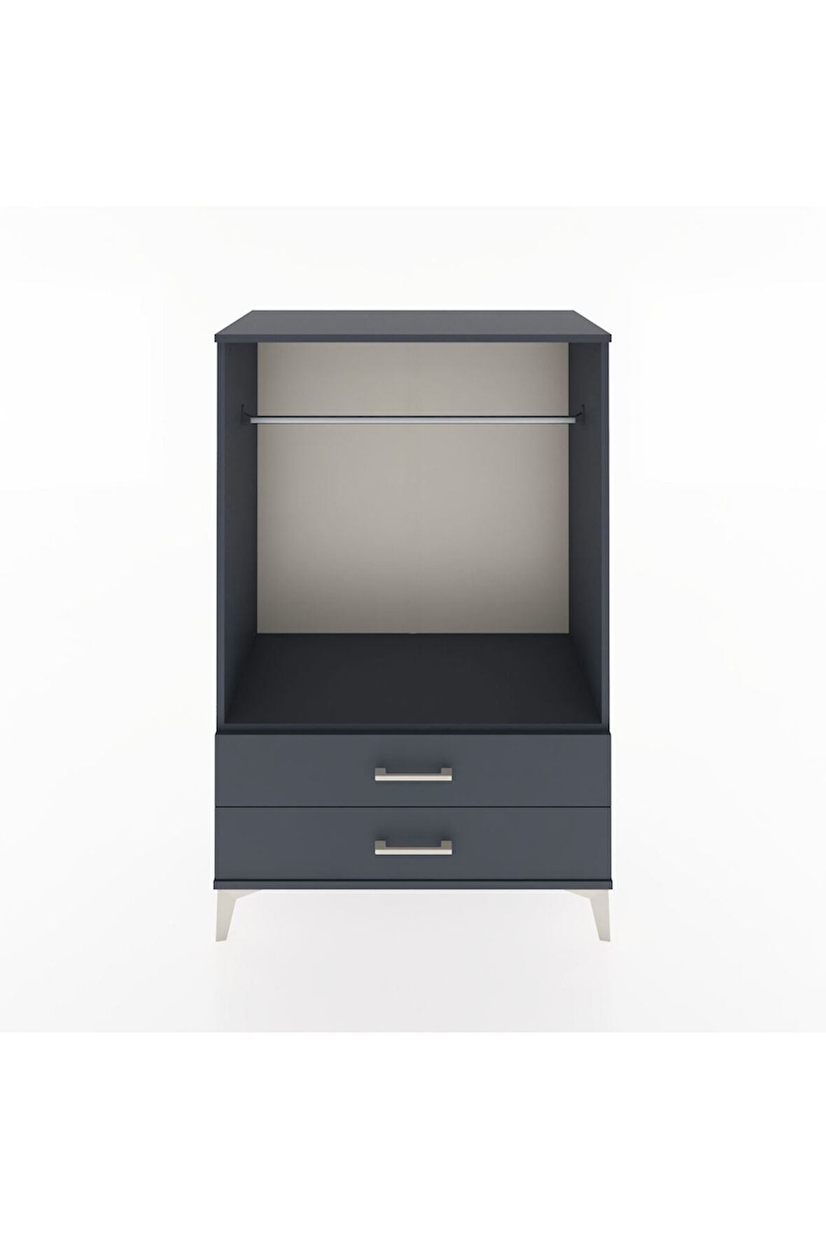 Hyperion Dolap Tek Raflı 2 Çekmeceli Tek Askılı 88x44x134 Antrasit-Antrasit
