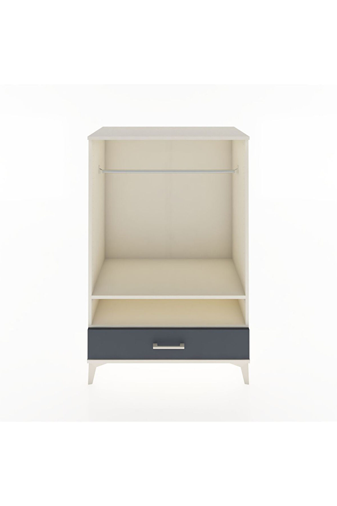 Hyperion Dolap 2 Raflı Tek Çekmeceli Tek Askılı 88x44x134 Aytaşı-Antrasit
