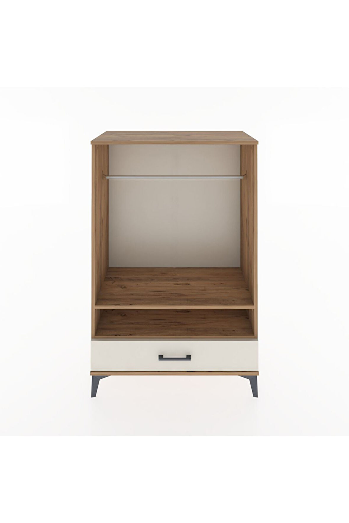 Hyperion Dolap 2 Raflı Tek Çekmeceli Tek Askılı 88x44x134 Çam-Aytaşı