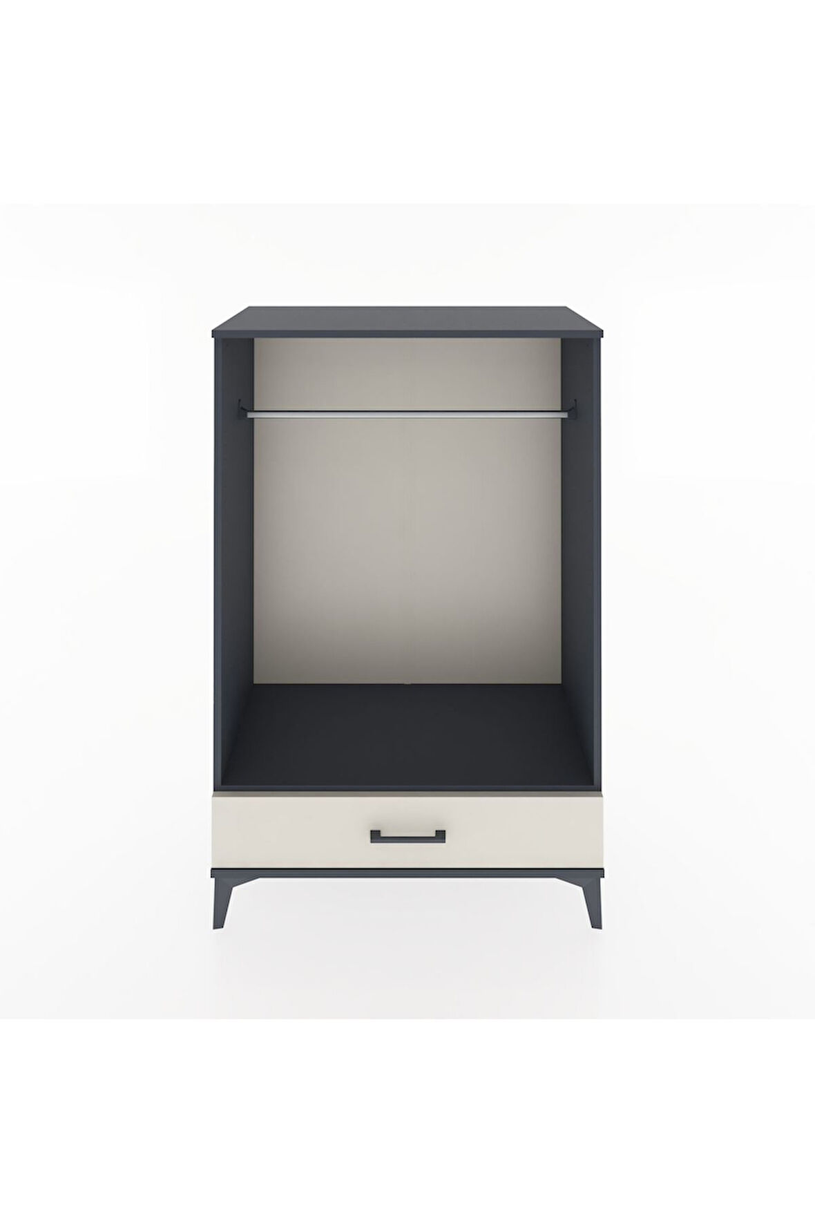 Hyperion Dolap Tek Raflı Tek Çekmeceli Tek Askılı 88x44x134 Antrasit-Aytaşı