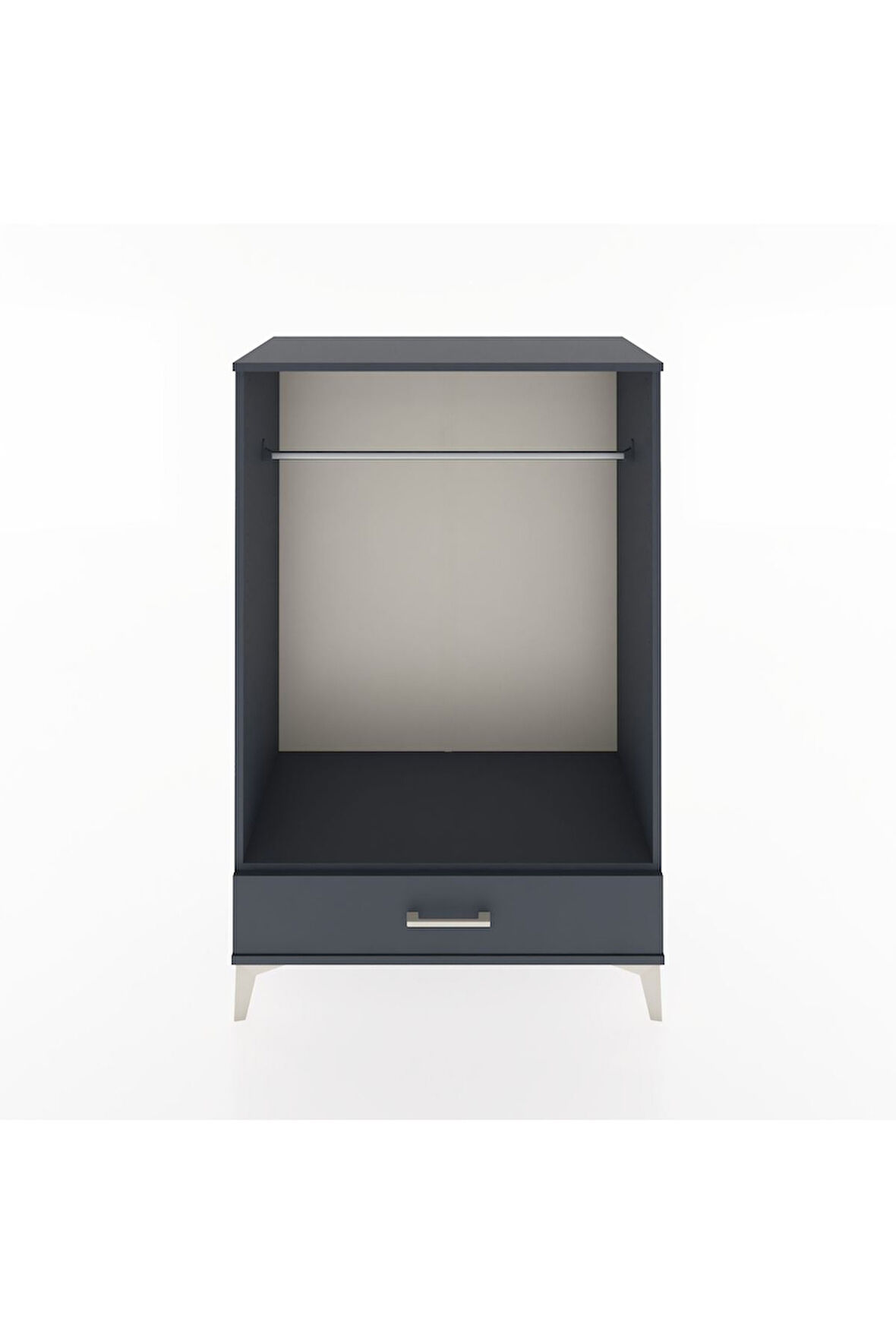 Hyperion Dolap Tek Raflı Tek Çekmeceli Tek Askılı 88x44x134 Antrasit-Antrasit
