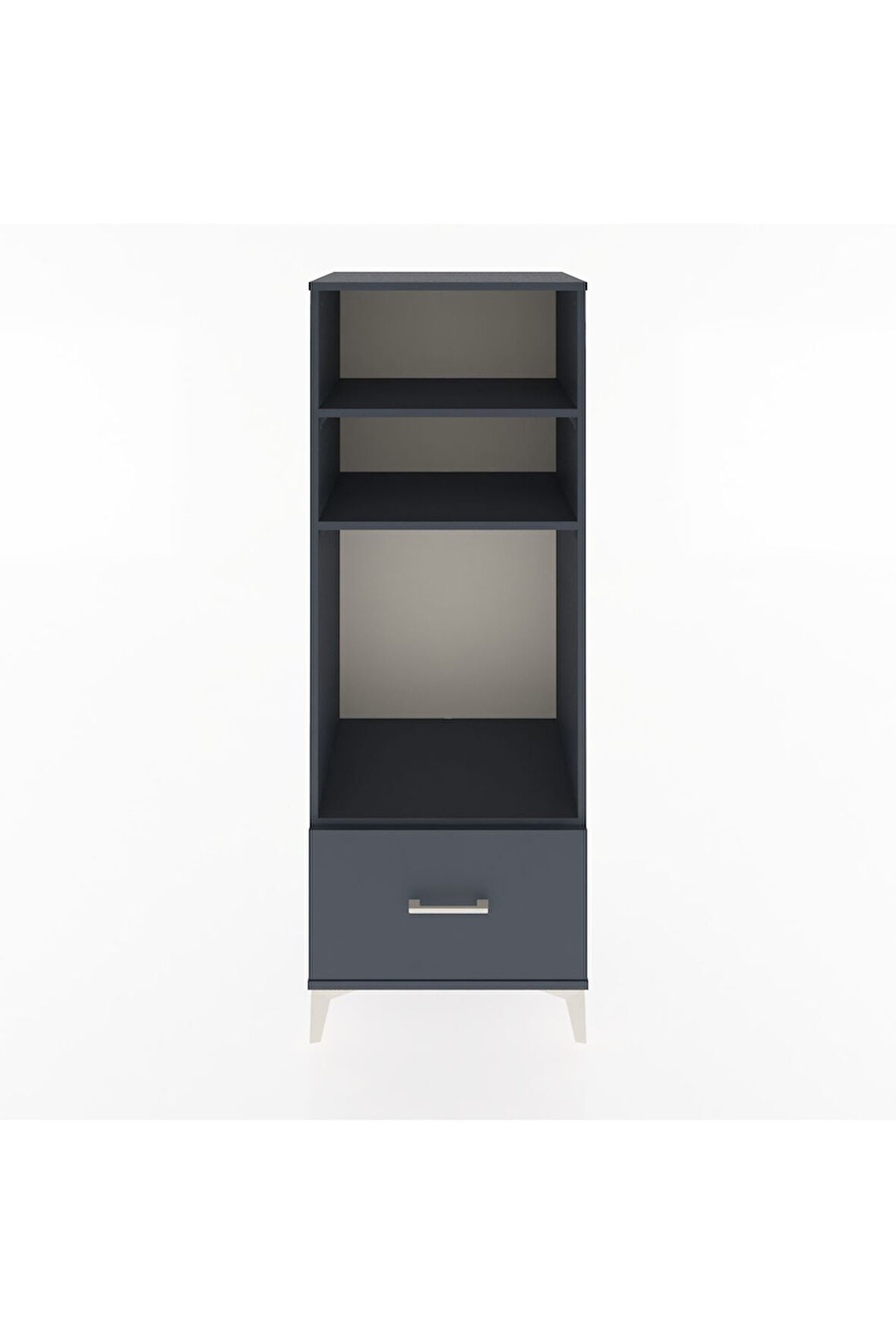 Hyperion Dolap 3 Raflı Tek Çekmeceli 60x44x163 Antrasit-Antrasit